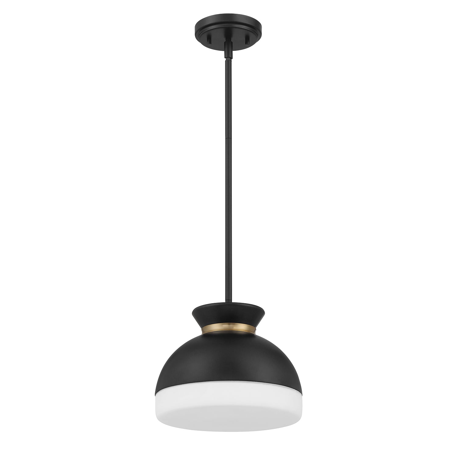 Crystorama Gidget GID-4005-MK-VG – 10.25 Inch – 1 Light – Pendant Light – Matte Black + Vibrant Gold – Damp Rated