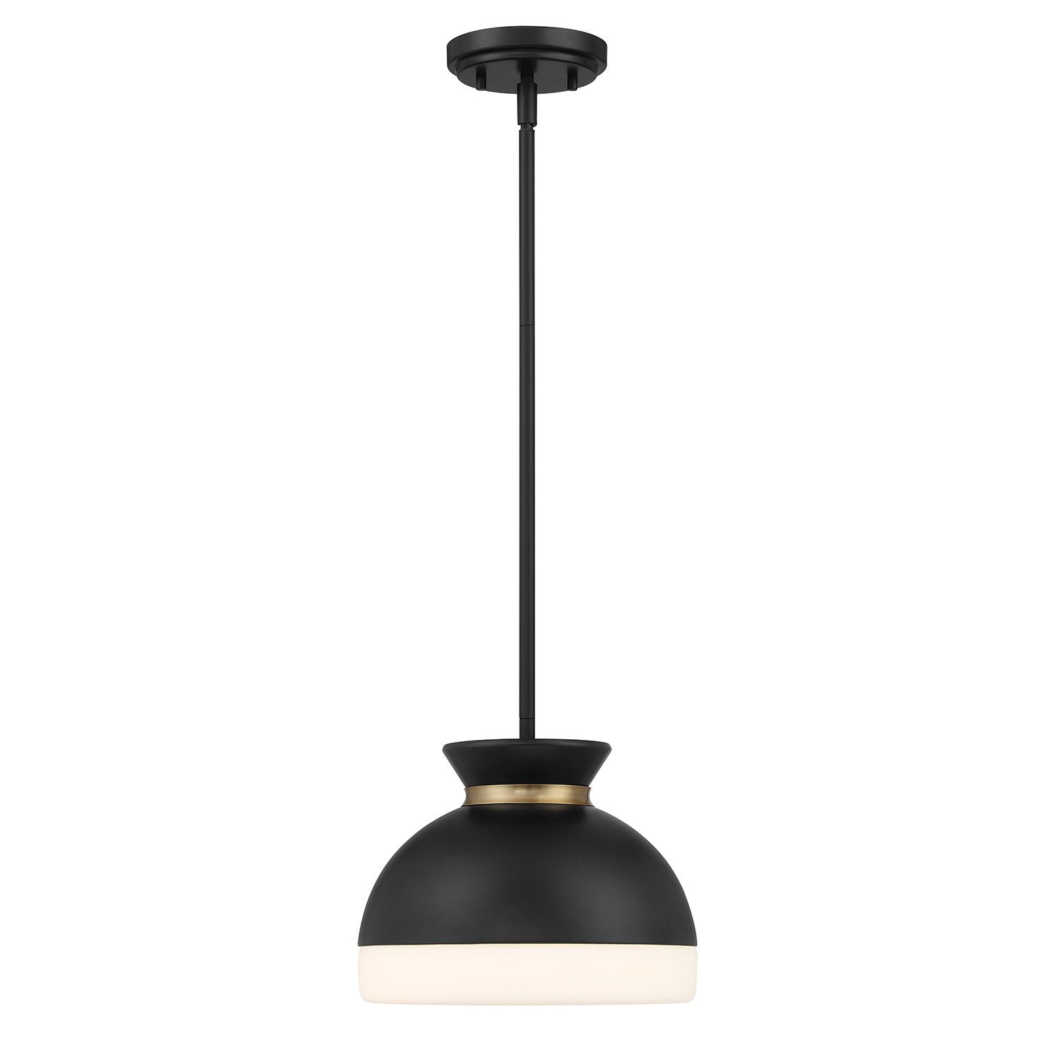 Crystorama Gidget GID-4005-MK-VG – 10.25 Inch – 1 Light – Pendant Light – Matte Black + Vibrant Gold – Damp Rated