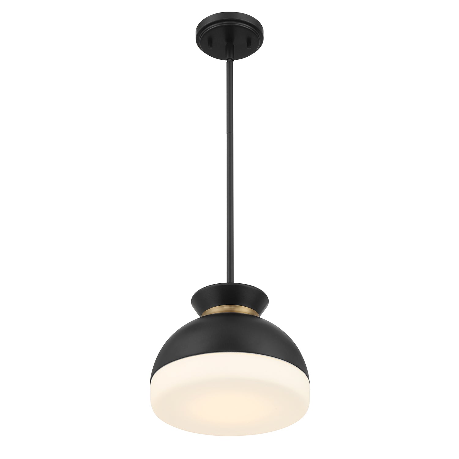 Crystorama Gidget GID-4005-MK-VG – 10.25 Inch – 1 Light – Pendant Light – Matte Black + Vibrant Gold – Damp Rated