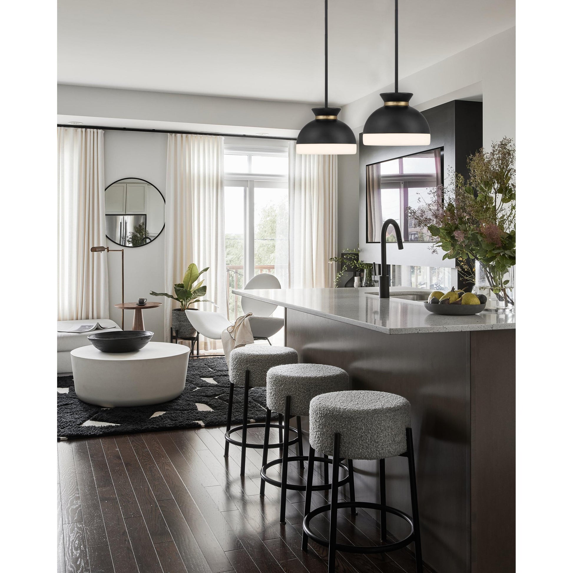 Crystorama Gidget GID-4005-MK-VG – 10.25 Inch – 1 Light – Pendant Light – Matte Black + Vibrant Gold – Damp Rated