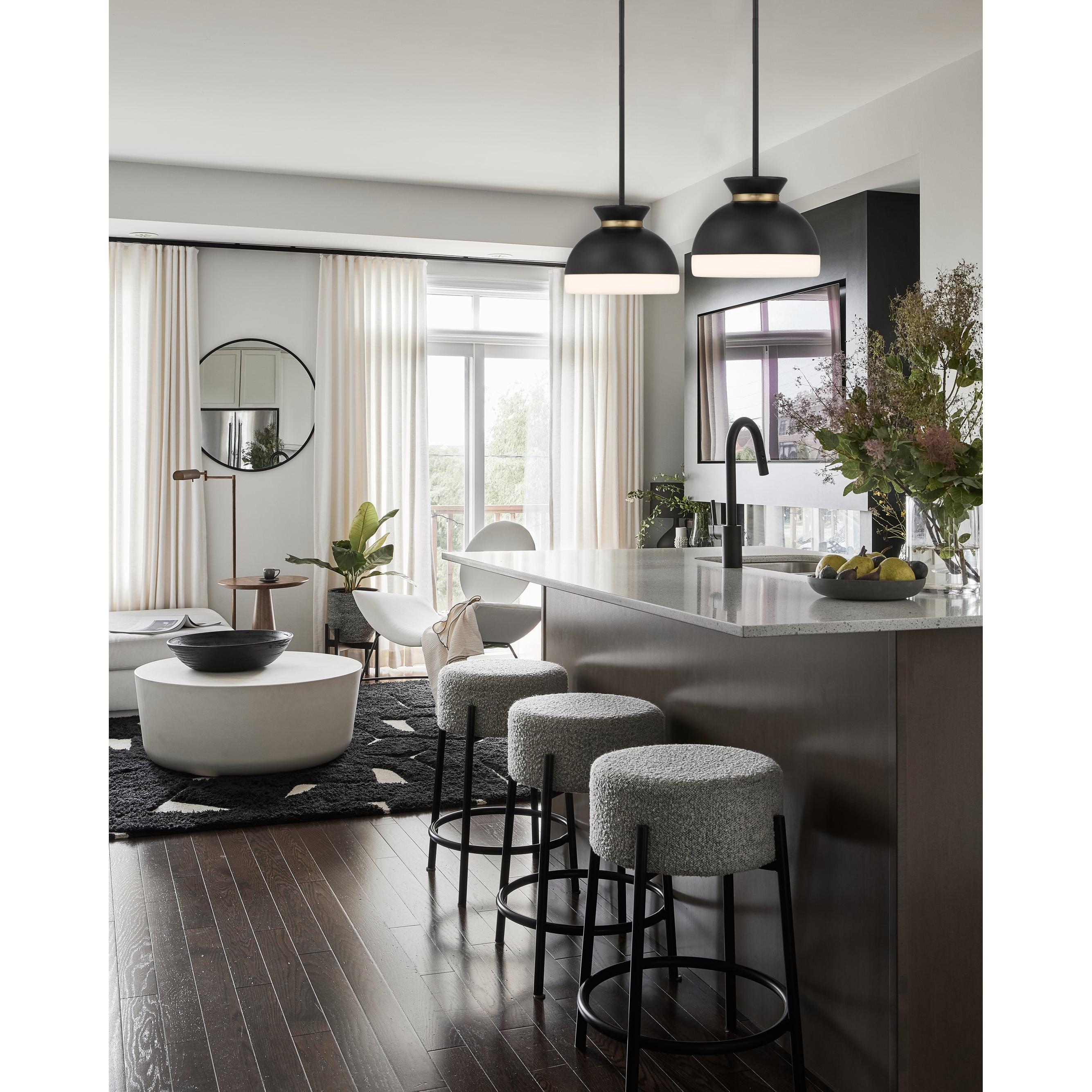 Crystorama Gidget GID-4005-MK-VG – 10.25 Inch – 1 Light – Pendant Light – Matte Black + Vibrant Gold – Damp Rated