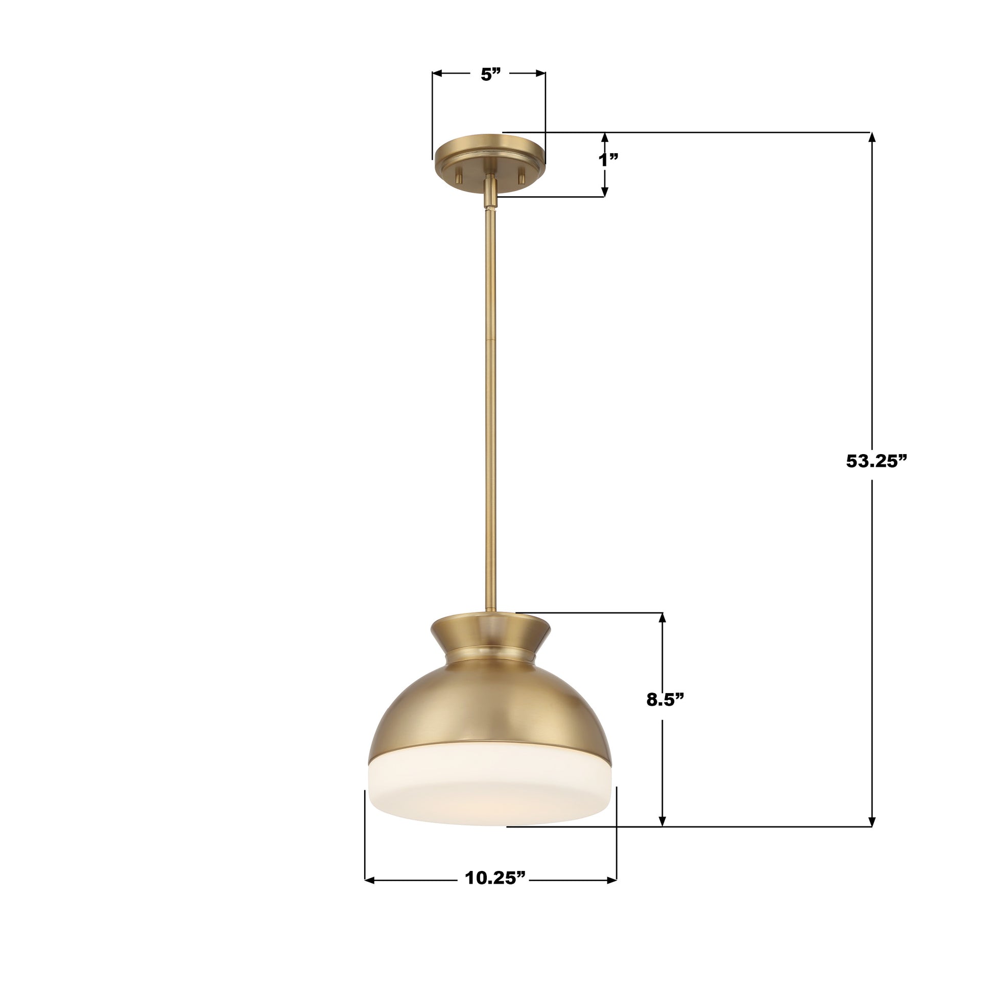 Crystorama Gidget GID-4005-VG – 10.25 Inch – 1 Light – Pendant Light – Vibrant Gold – Damp Rated