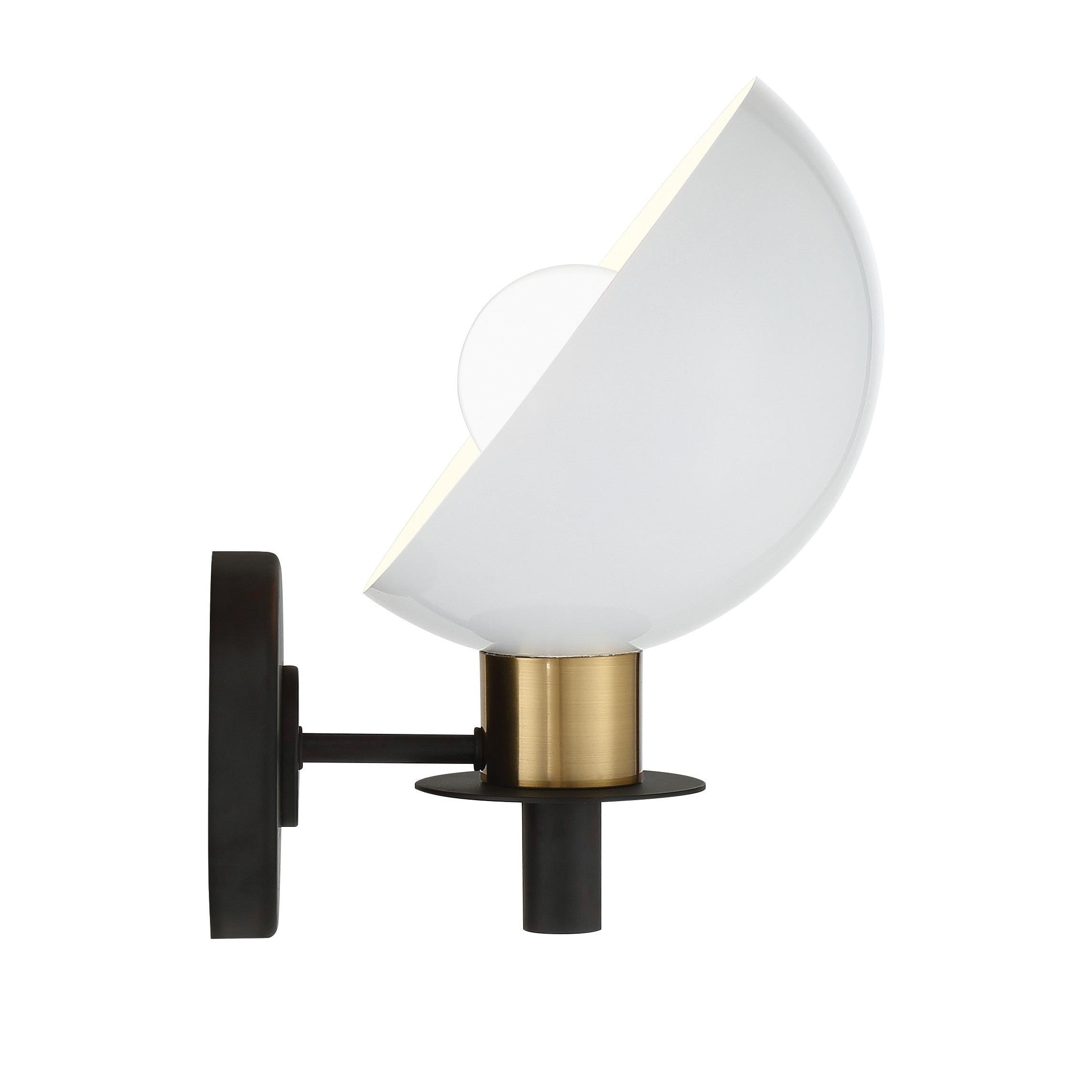 Crystorama Gigi GIG-811-BK-AG – 8 Inch – 1 Light – Sconce – Black + Aged Brass – Damp Rated
