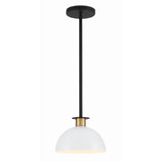 Crystorama Gigi GIG-813-BK-AG – 10 Inch – 1 Light – Pendant Light – Black + Aged Brass – Damp Rated
