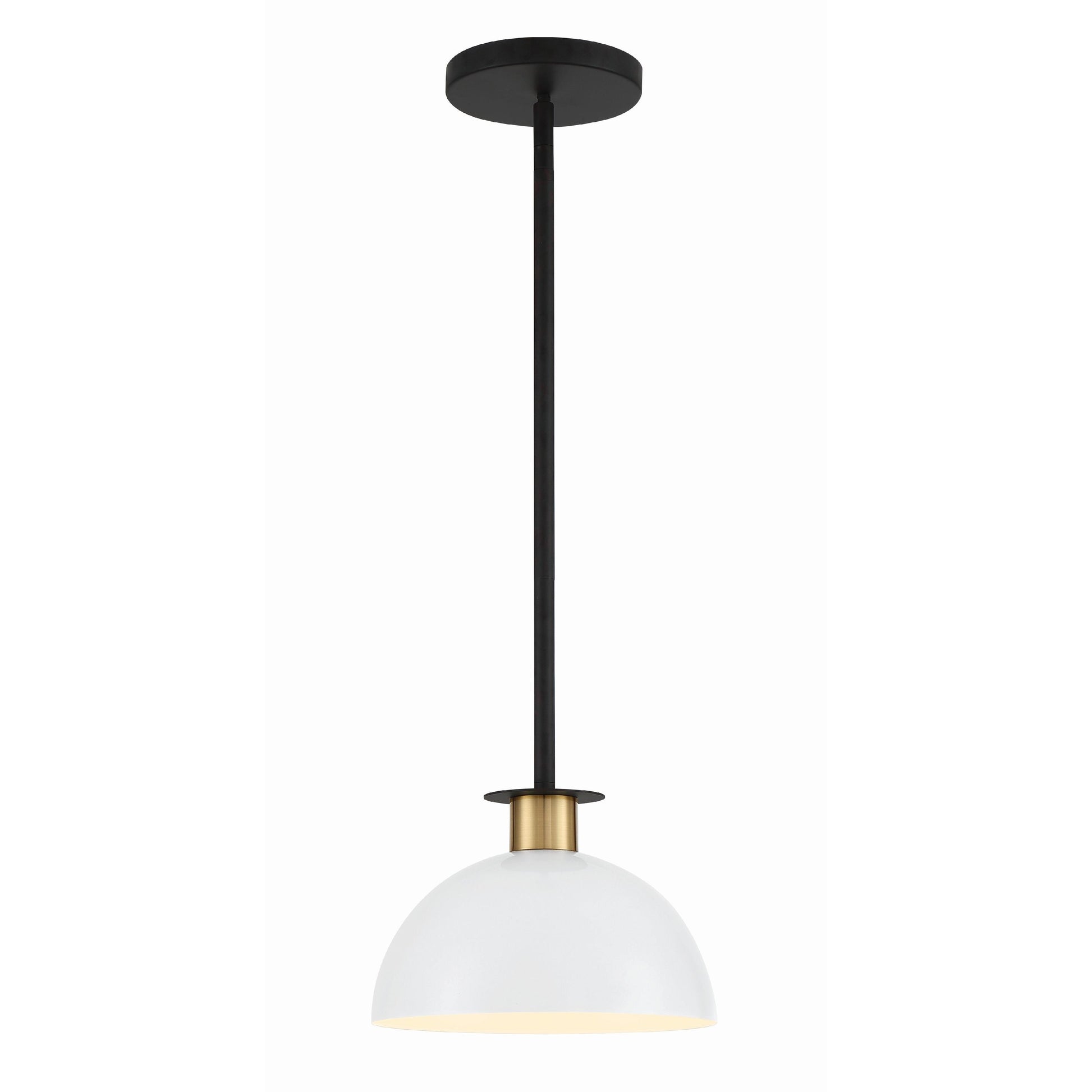 Crystorama Gigi GIG-813-BK-AG – 10 Inch – 1 Light – Pendant Light – Black + Aged Brass – Damp Rated