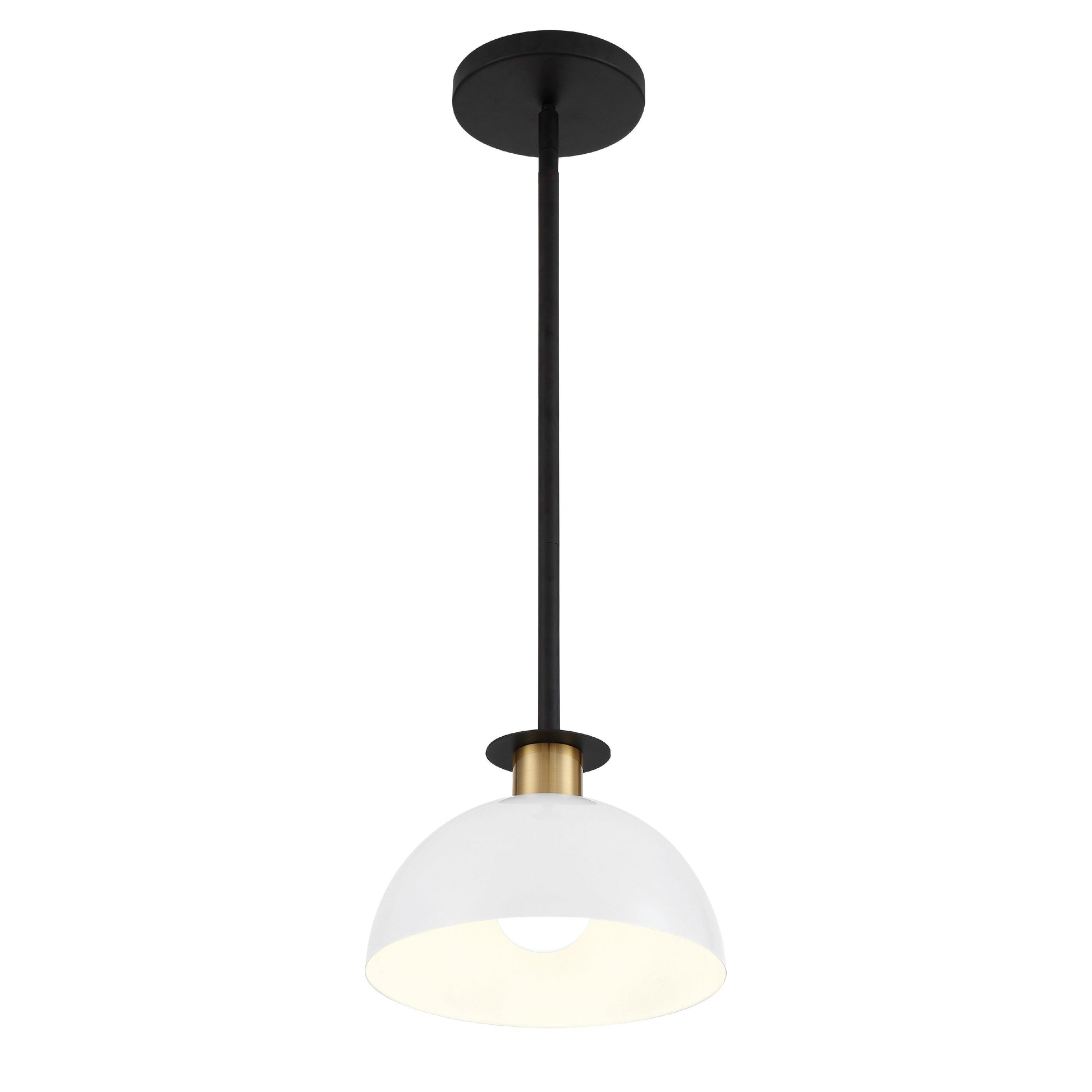 Crystorama Gigi GIG-813-BK-AG – 10 Inch – 1 Light – Pendant Light – Black + Aged Brass – Damp Rated
