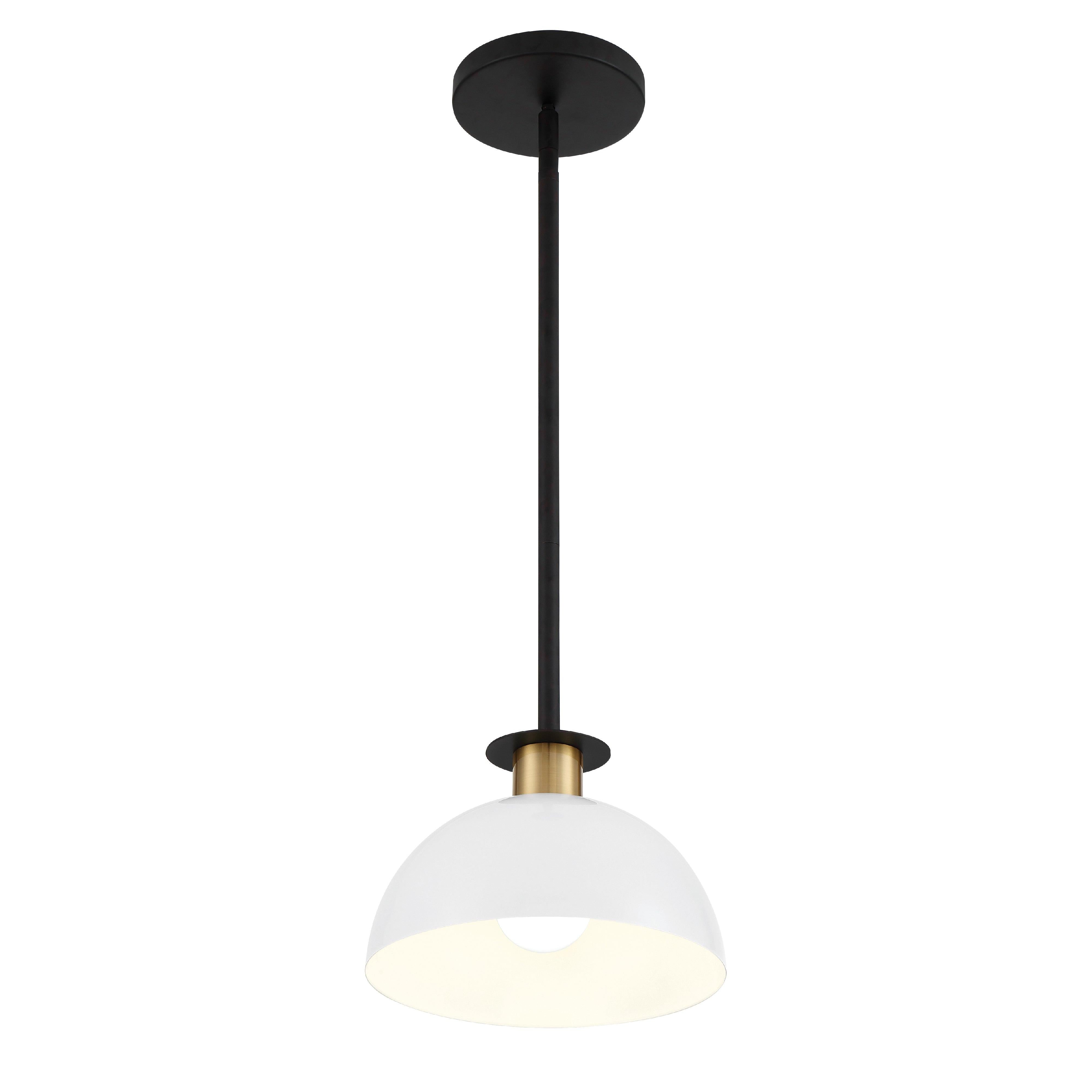 Crystorama Gigi GIG-813-BK-AG – 10 Inch – 1 Light – Pendant Light – Black + Aged Brass – Damp Rated