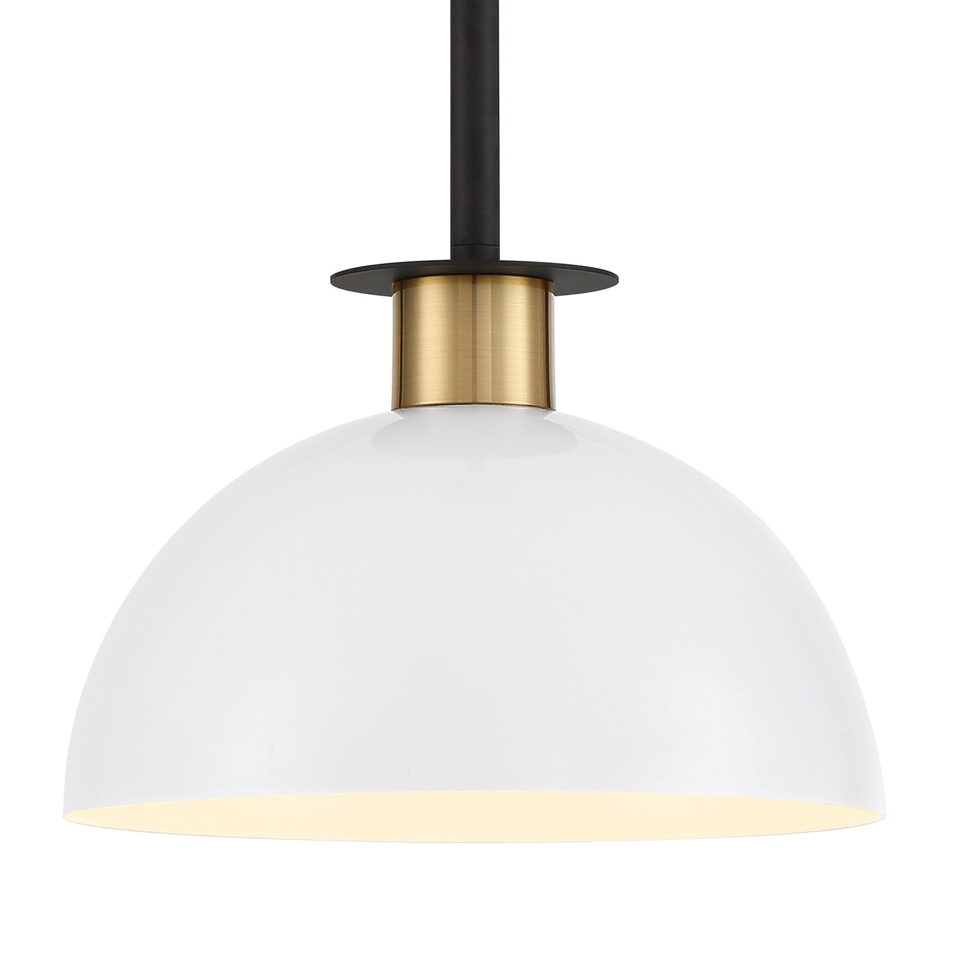 Crystorama Gigi GIG-813-BK-AG – 10 Inch – 1 Light – Pendant Light – Black + Aged Brass – Damp Rated