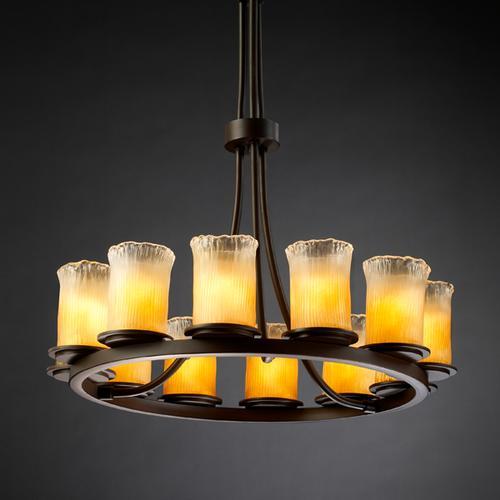 Justice Design Group DAKOTA FAMILY GLA-8763-16-WHTW-MBLK Chandelier Transitional - Black