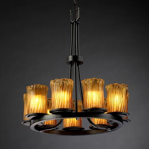 Justice Design Group DAKOTA FAMILY GLA-8766-16-AMBR-DBRZ Chandelier Transitional - Bronze