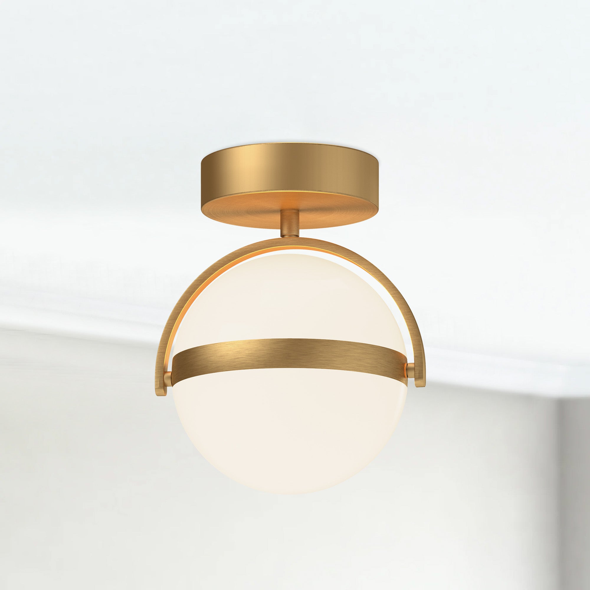 Globo 7-in Brushed Gold LED Flush Mount