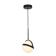 Globo 7-in Matte Black LED Pendant