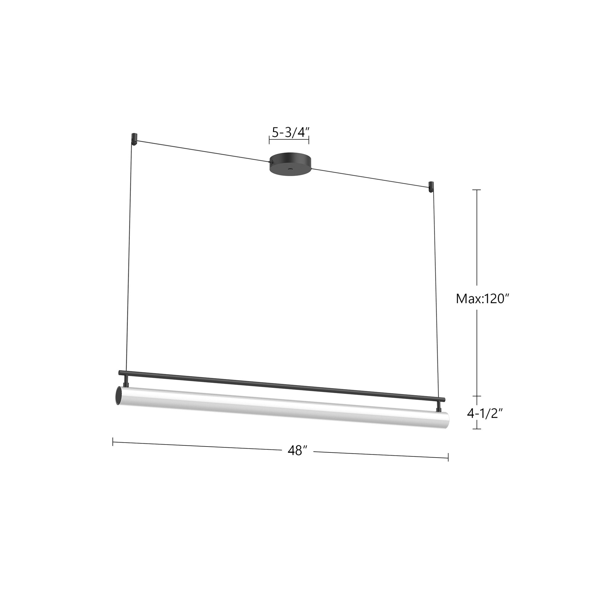 Gramercy 48-in Black LED Linear Pendant