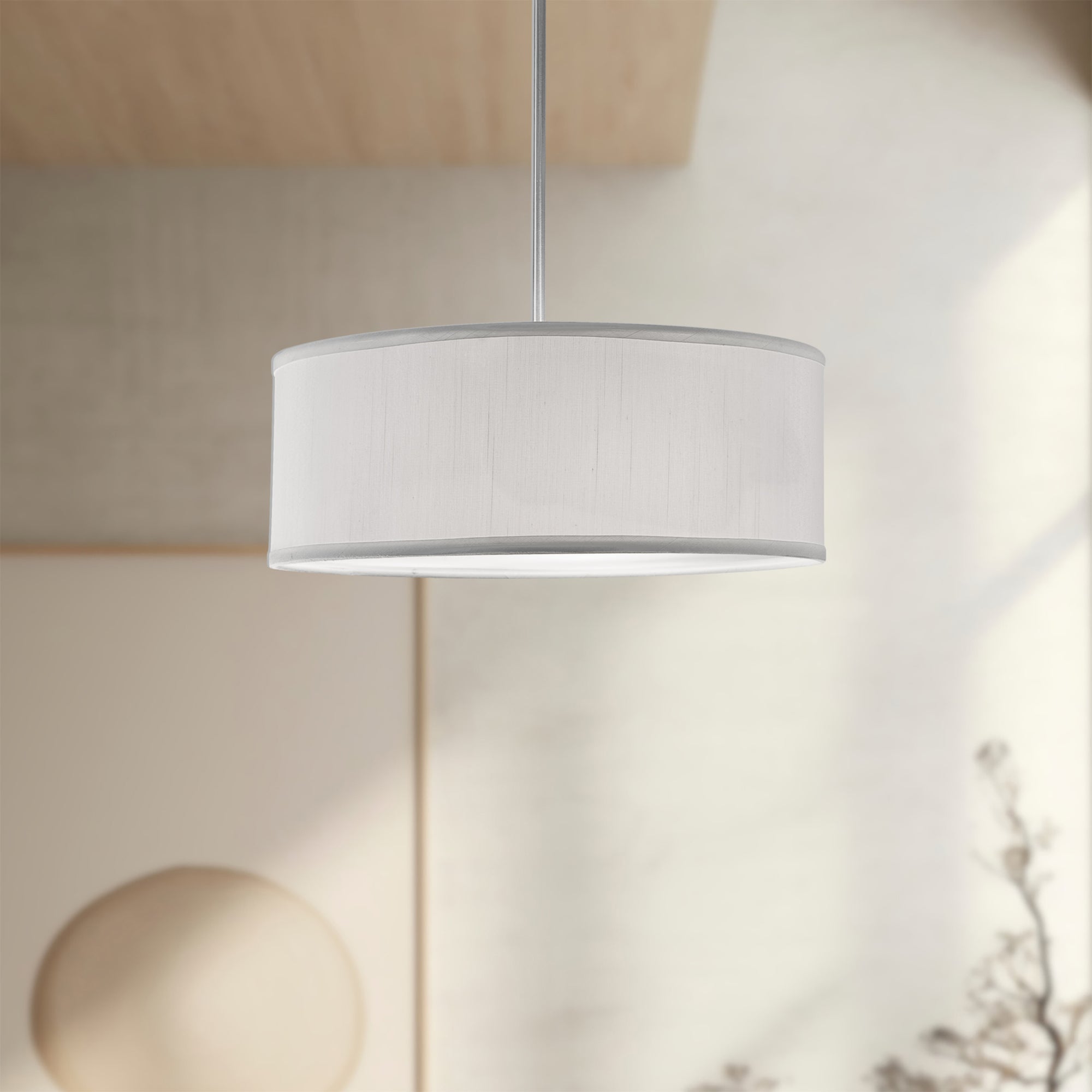 Gregory 15-in White 3 Lights Pendant