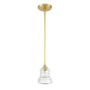 Crystorama Gregory GRG-1040-AG – 5 Inch – 1 Light – Pendant Light – Aged Brass – Damp Rated