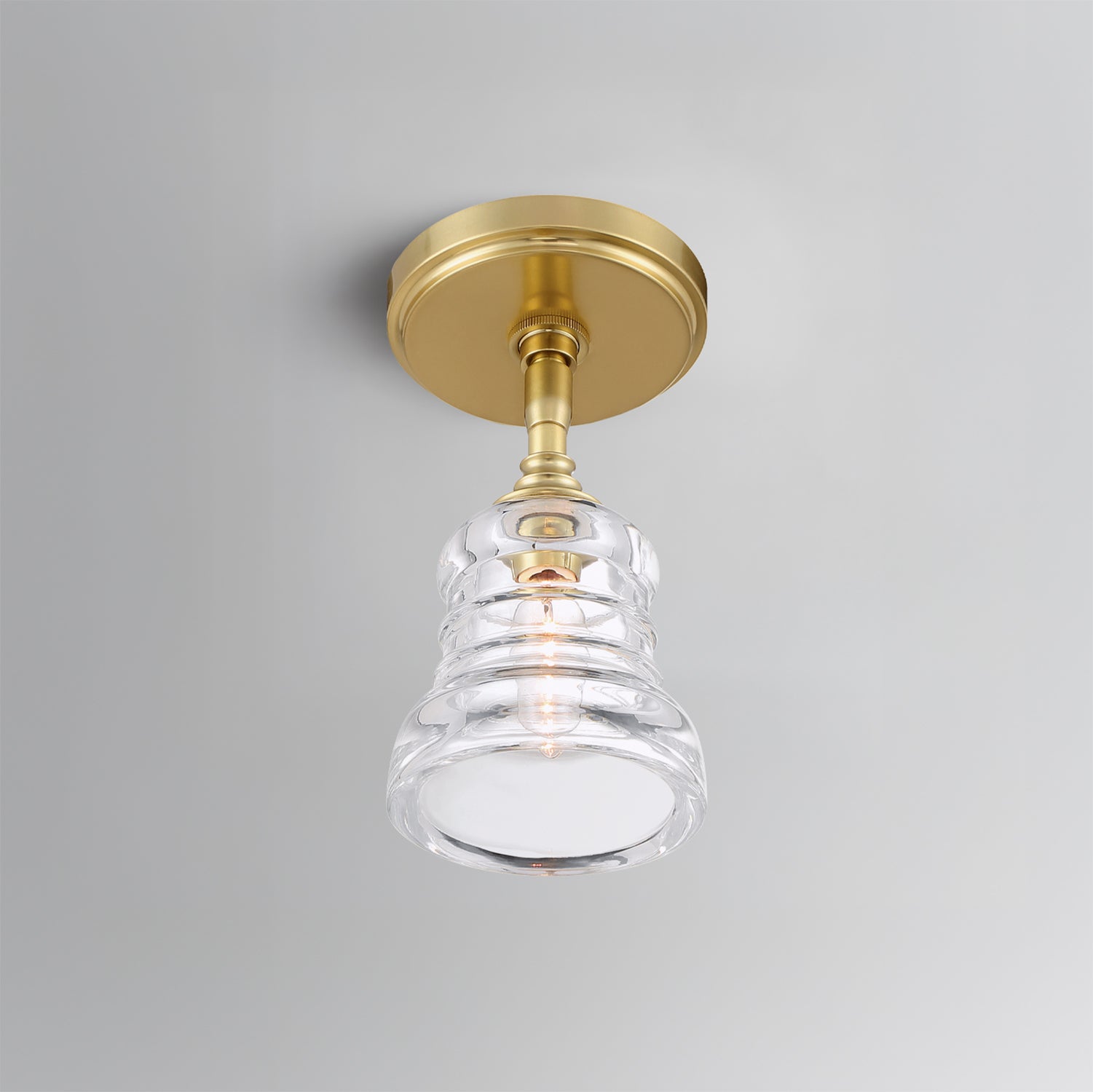 Crystorama Gregory GRG-1040-AG_CEILING – 5 Inch – 1 Light – Semi Flush Mount Light – Aged Brass – Damp Rated