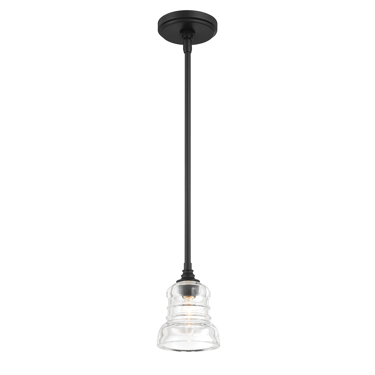 Gregory 1 Light Matte Black Mini Pendant