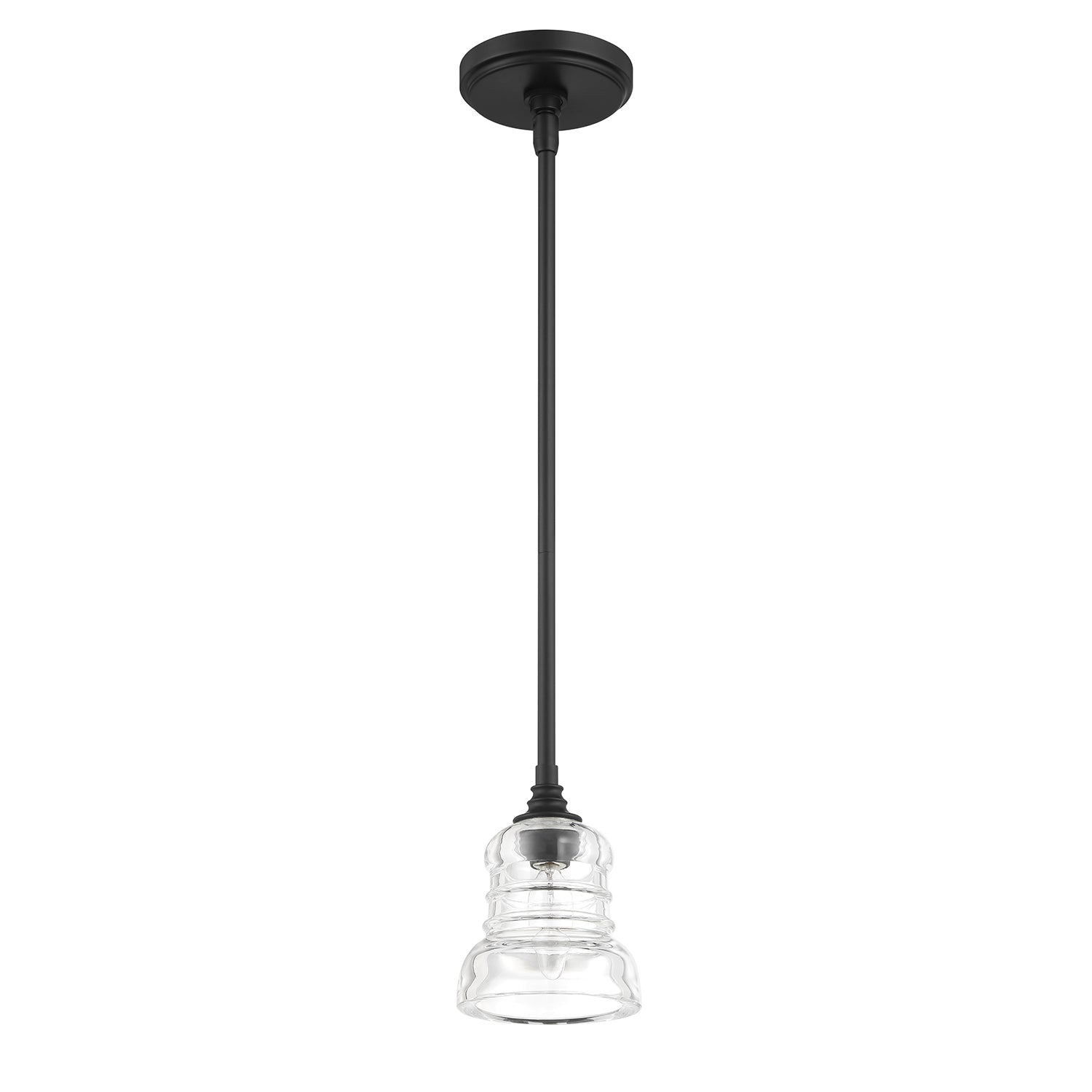 Crystorama Gregory GRG-1040-MK – 5 Inch – 1 Light – Pendant Light – Matte Black – Damp Rated