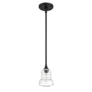 Crystorama Gregory GRG-1040-MK – 5 Inch – 1 Light – Pendant Light – Matte Black – Damp Rated