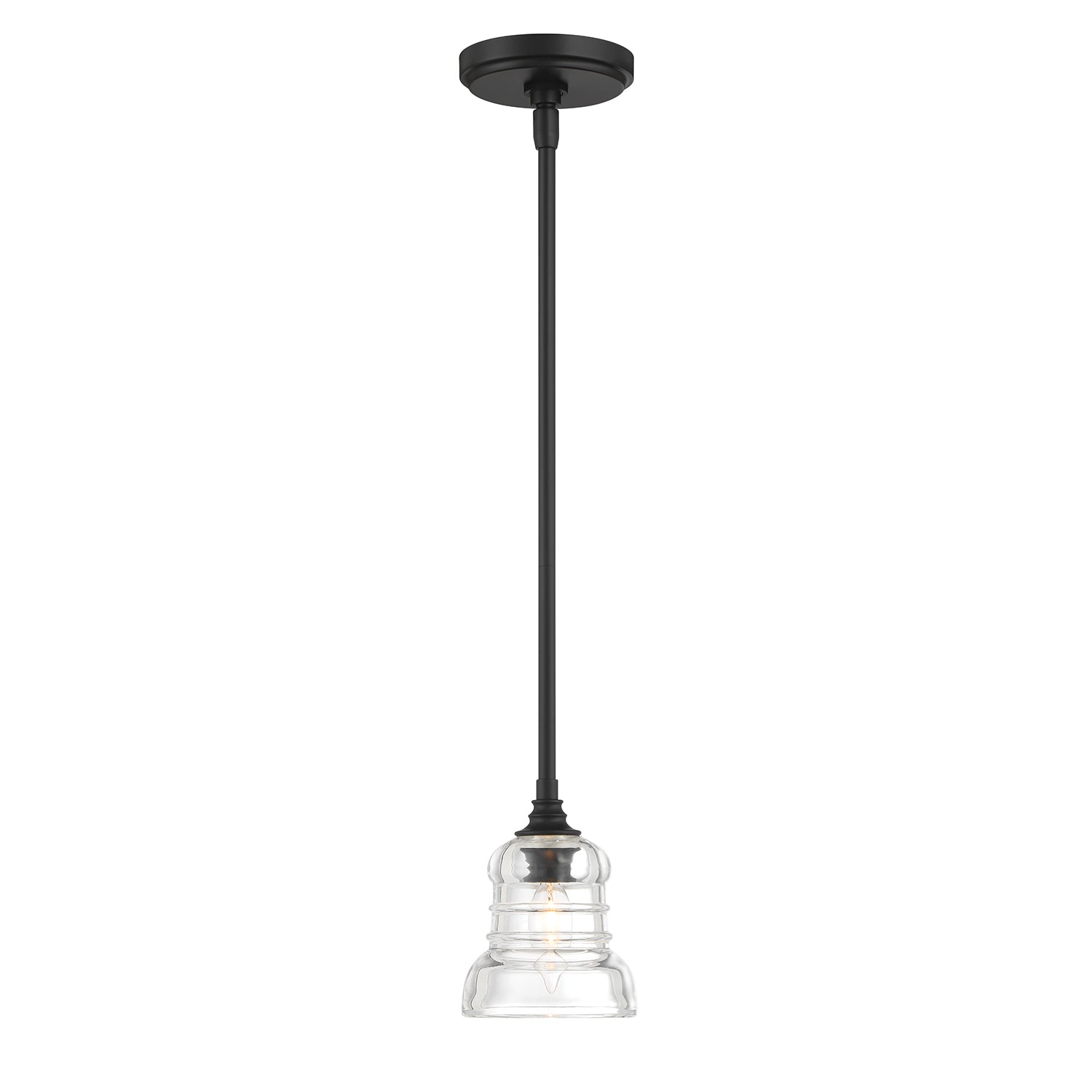 Crystorama Gregory GRG-1040-MK – 5 Inch – 1 Light – Pendant Light – Matte Black – Damp Rated
