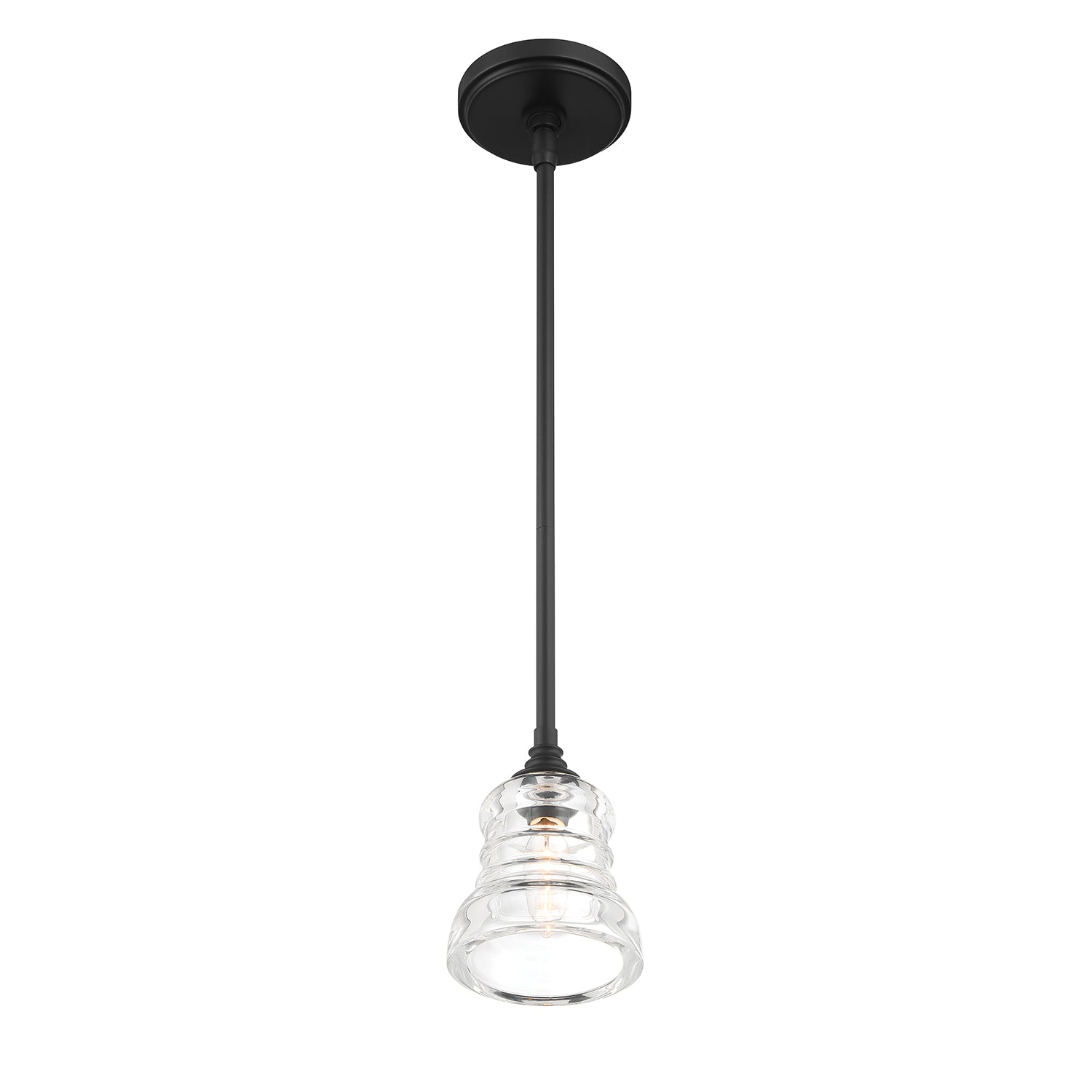Crystorama Gregory GRG-1040-MK – 5 Inch – 1 Light – Pendant Light – Matte Black – Damp Rated