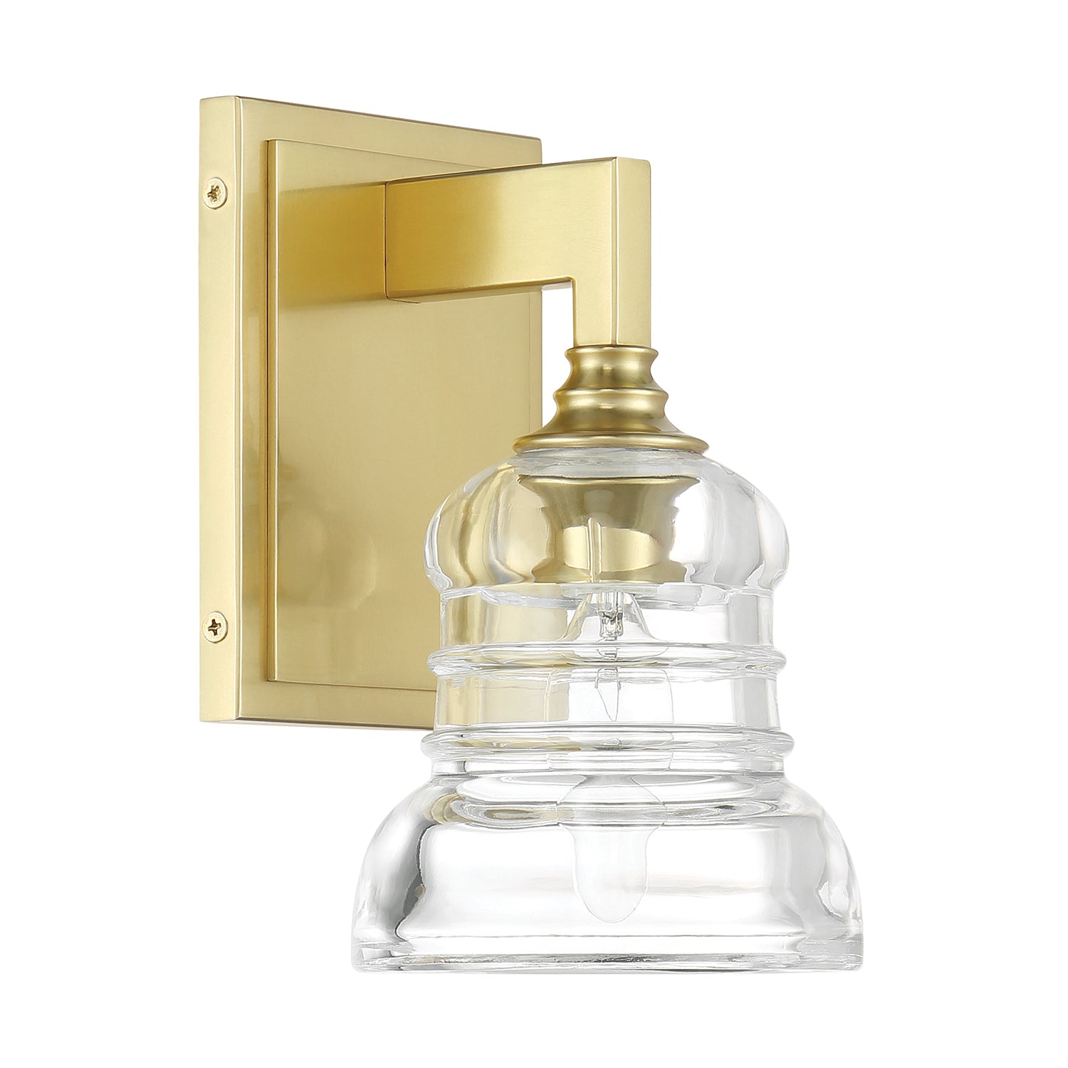Crystorama Gregory GRG-1041-AG – 5 Inch – 1 Light – Sconce – Aged Brass – Damp Rated