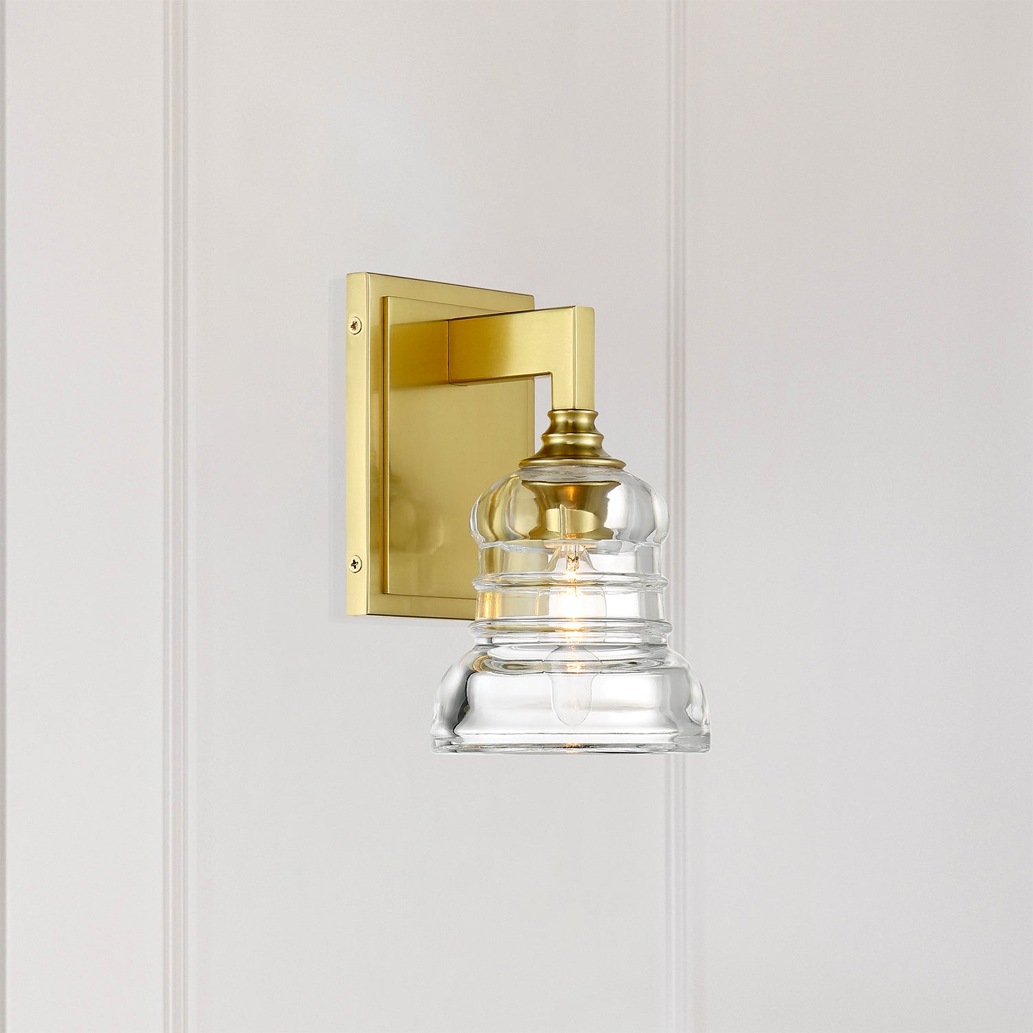 Crystorama Gregory GRG-1041-AG – 5 Inch – 1 Light – Sconce – Aged Brass – Damp Rated