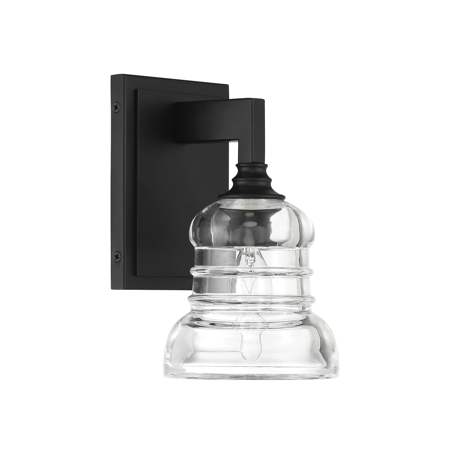 Crystorama Gregory GRG-1041-MK – 5 Inch – 1 Light – Sconce – Matte Black – Damp Rated