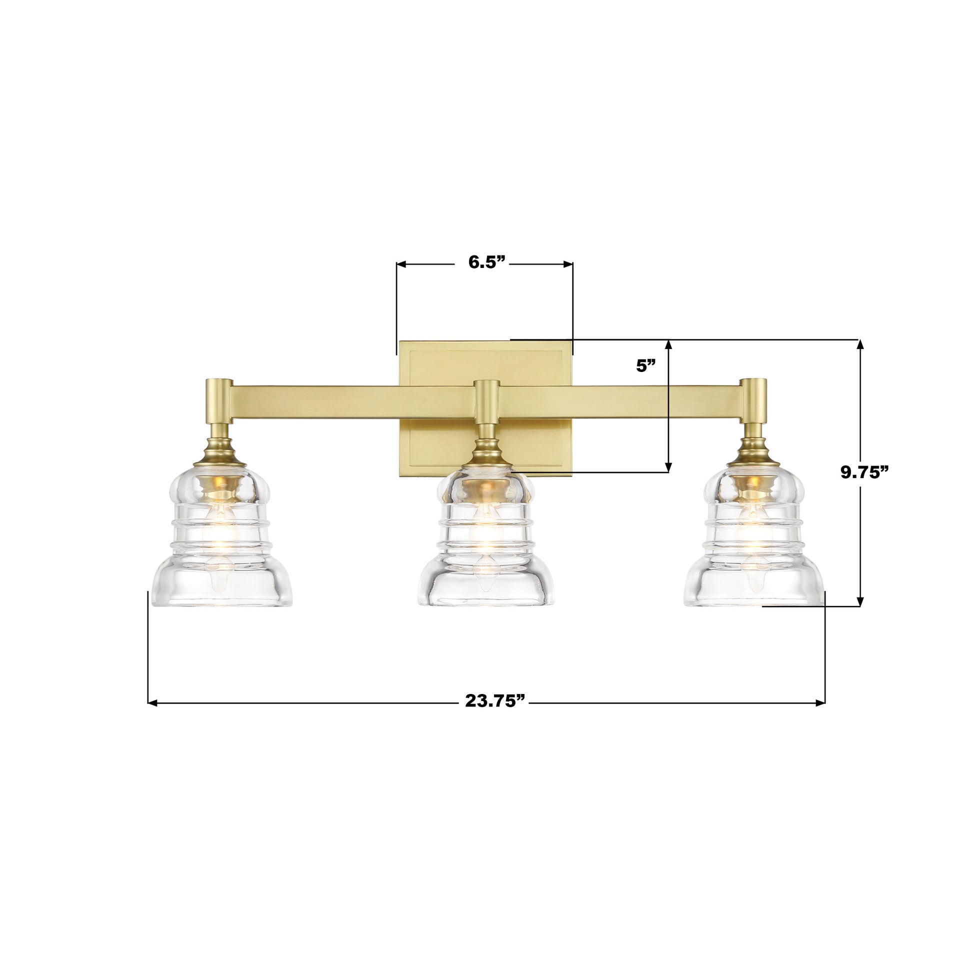 Crystorama Gregory GRG-1043-AG – 23.75 Inch – 3 Light – Bath Vanity Light – Aged Brass – Damp Rated
