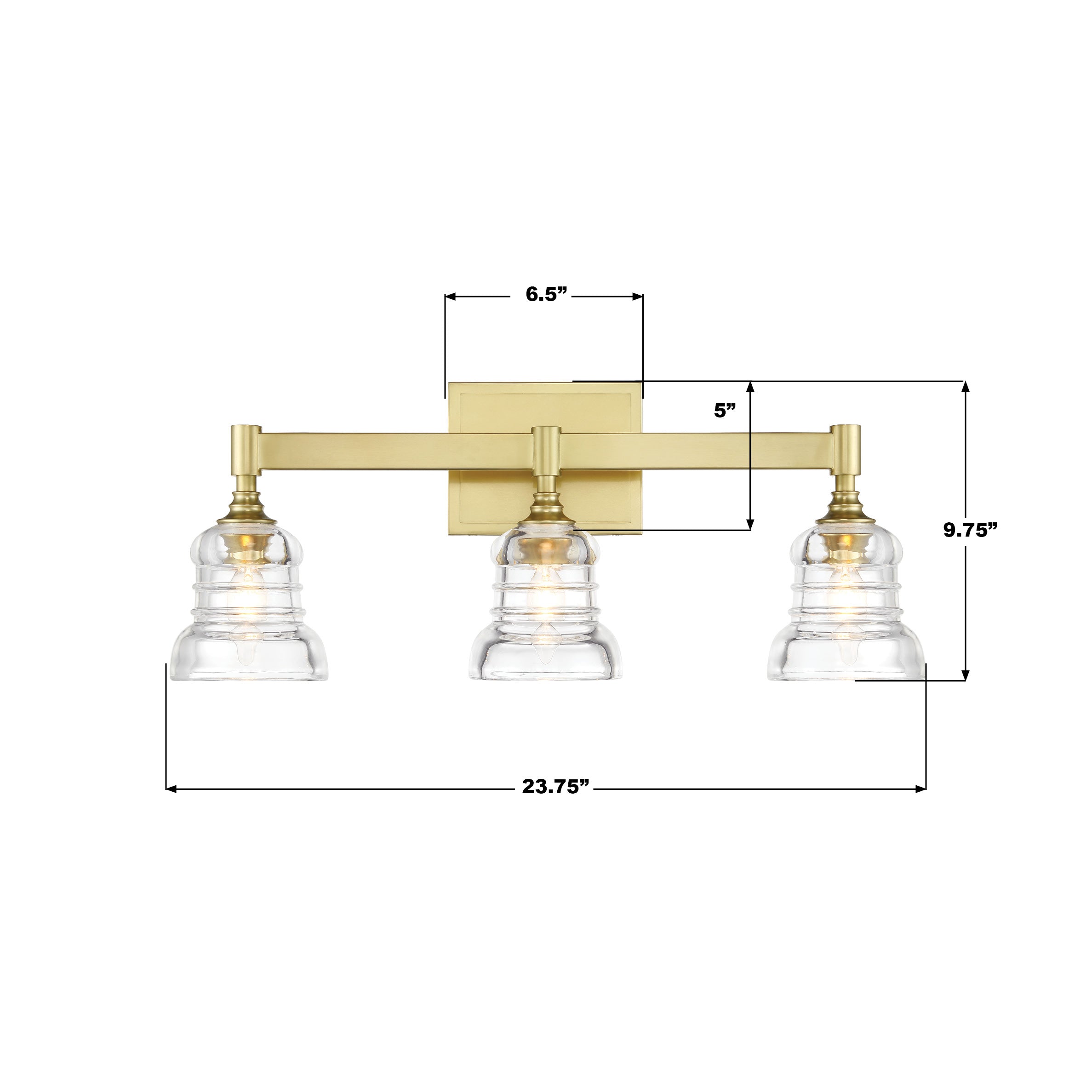 Crystorama Gregory GRG-1043-AG – 23.75 Inch – 3 Light – Bath Vanity Light – Aged Brass – Damp Rated