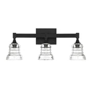 Crystorama Gregory GRG-1043-MK – 23.75 Inch – 3 Light – Bath Vanity Light – Matte Black – Damp Rated