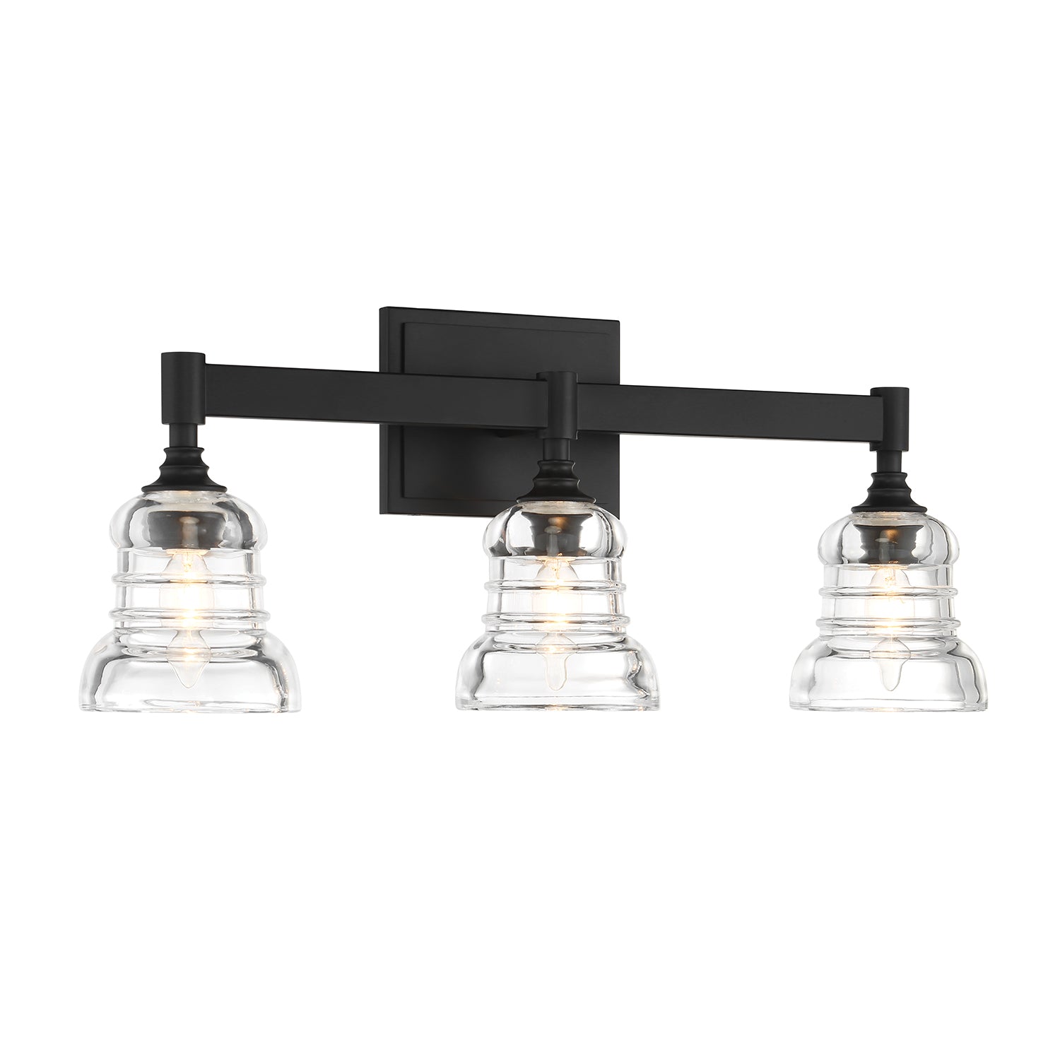 Crystorama Gregory GRG-1043-MK – 23.75 Inch – 3 Light – Bath Vanity Light – Matte Black – Damp Rated
