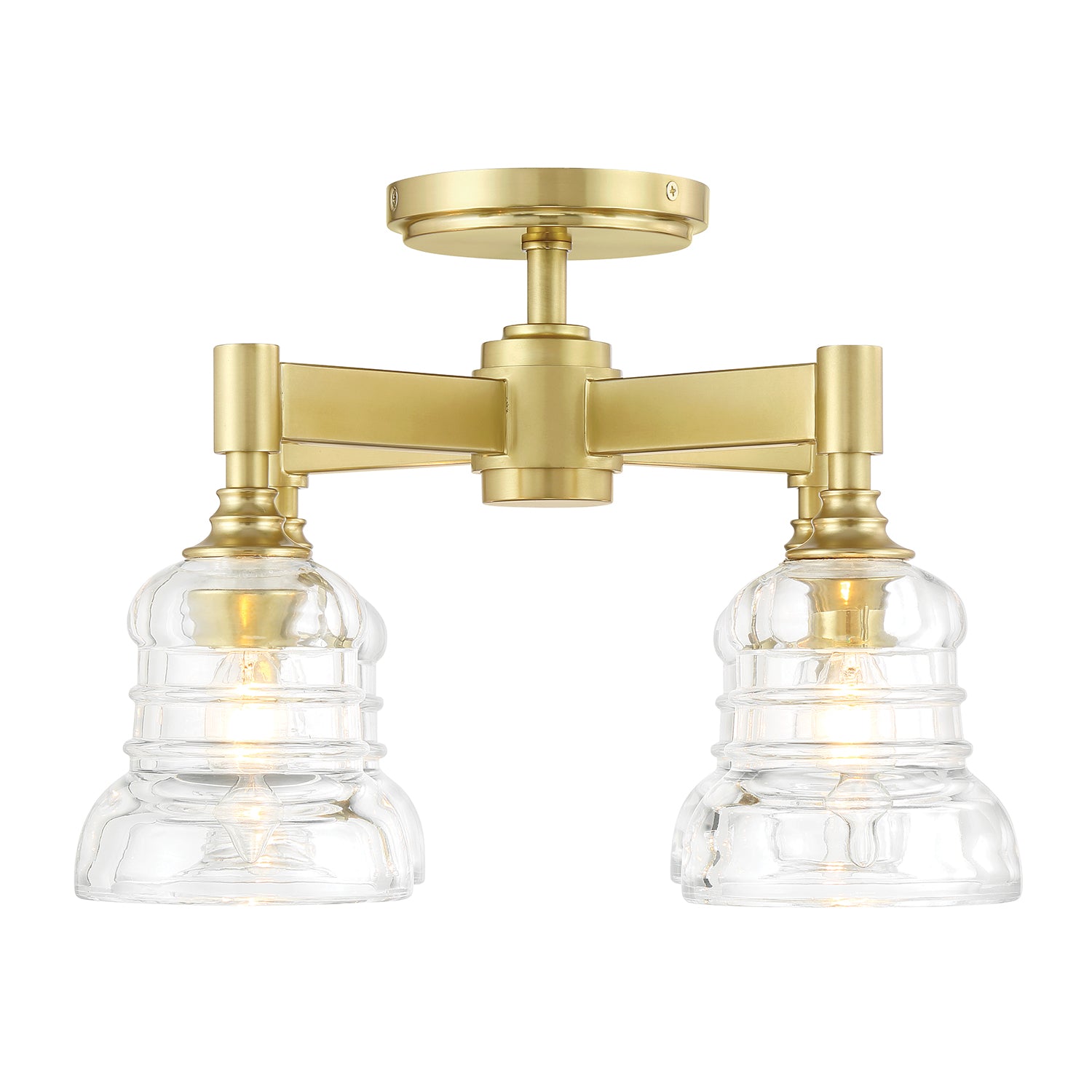 Crystorama Gregory GRG-1045-AG – 17.25 Inch – 4 Light – Semi Flush Mount Light – Aged Brass – Damp Rated