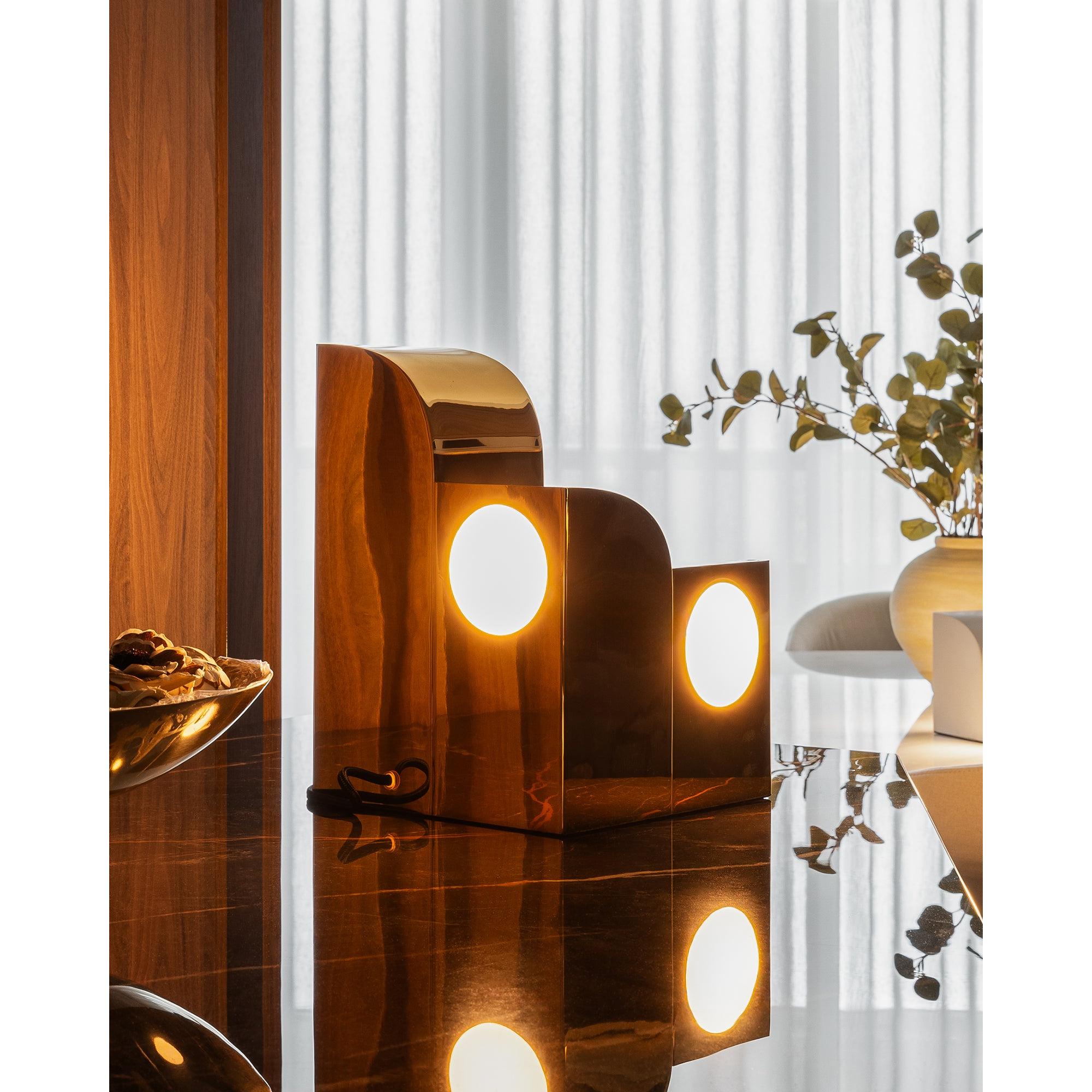 Gypsum 9-in Polished Brass LED Table Lamp