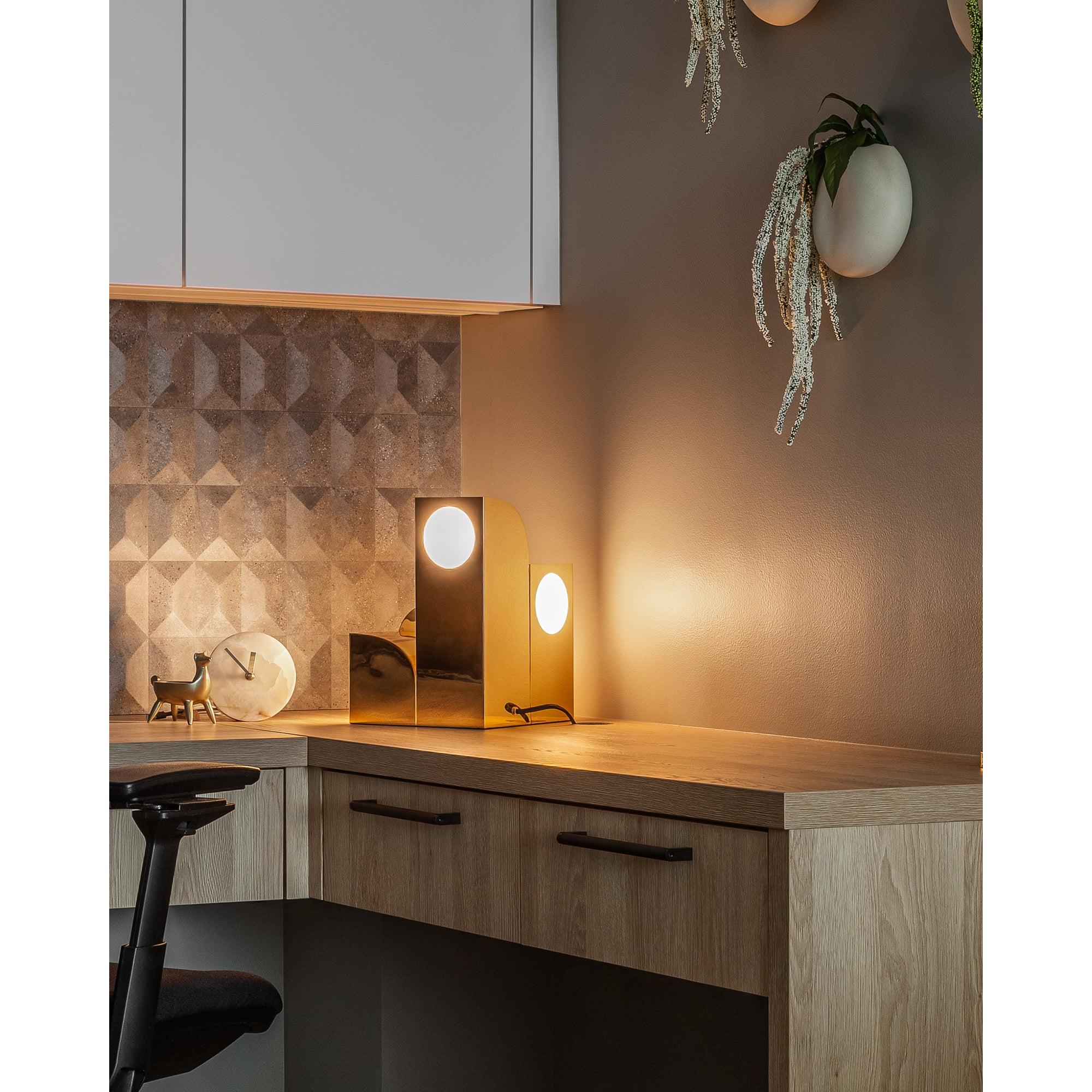 Gypsum 9-in Polished Brass LED Table Lamp