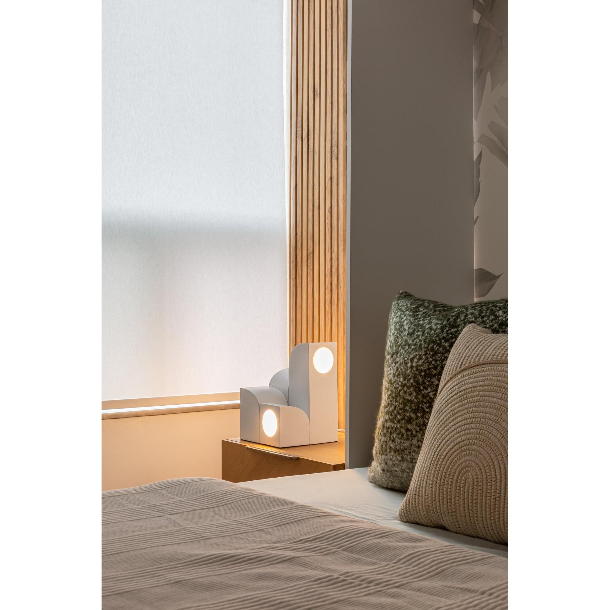 Gypsum 9-in White LED Table Lamp