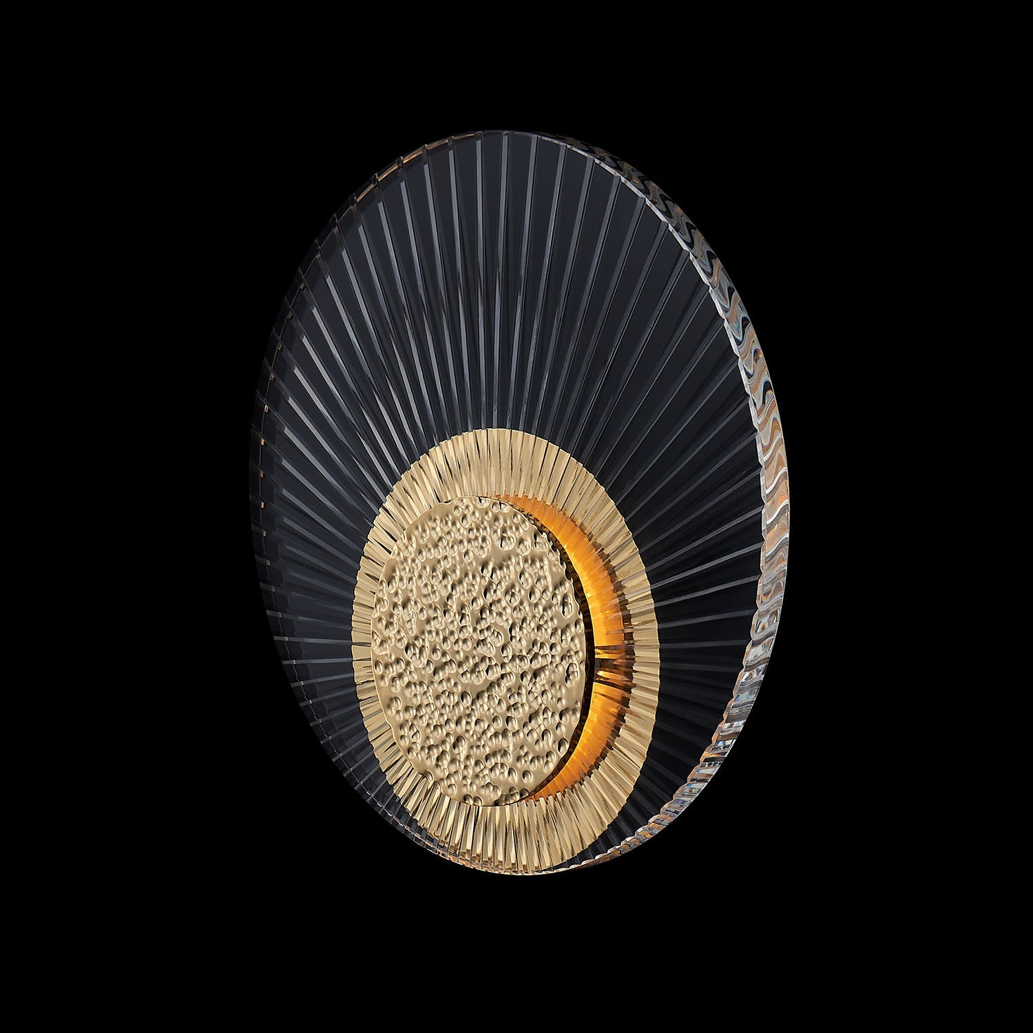Girare Luxury Sun Crystal Wall Sconce Light 1 Ring – 18K Gold
