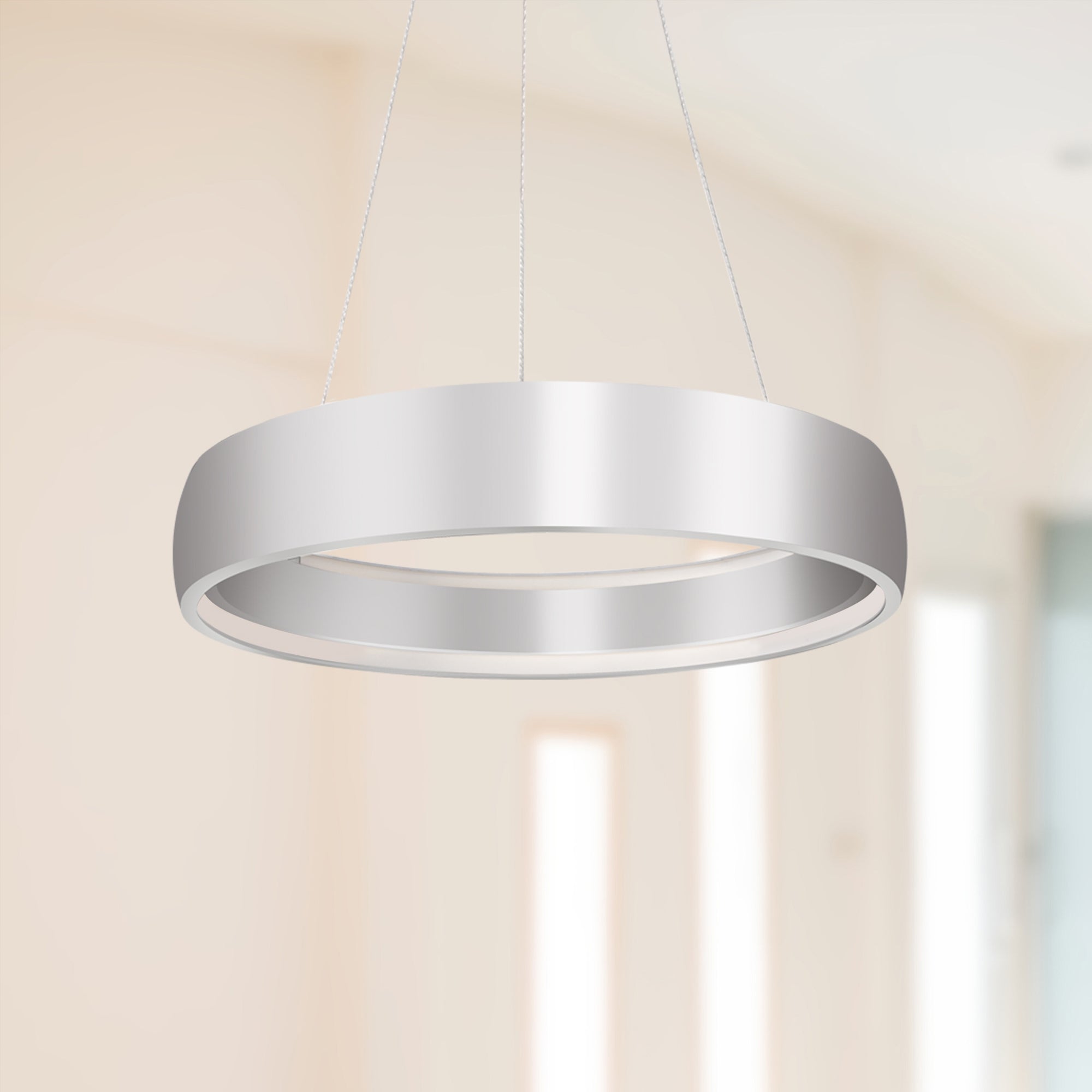 Halo 23-in Brushed Silver LED Pendant