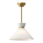 Halston 14-in Brushed Gold/Glossy Opal Glass 1 Light Pendant