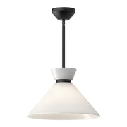 ALORA MOOD Lighting PD470514MBGO Pendant, 1 Light, Glossy Opal Glass/Matte Black
