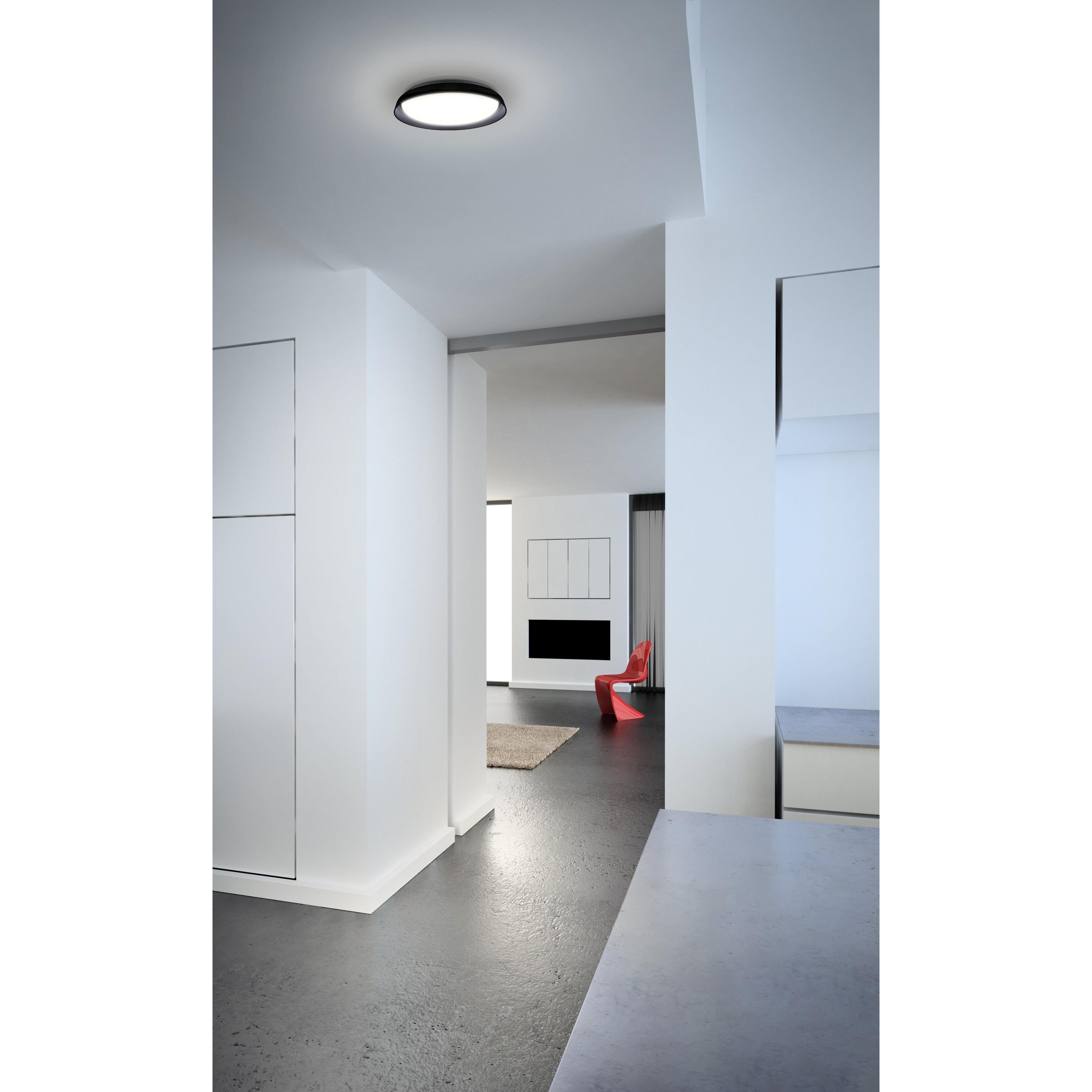 Hampton 17-in Black LED Flush Mount