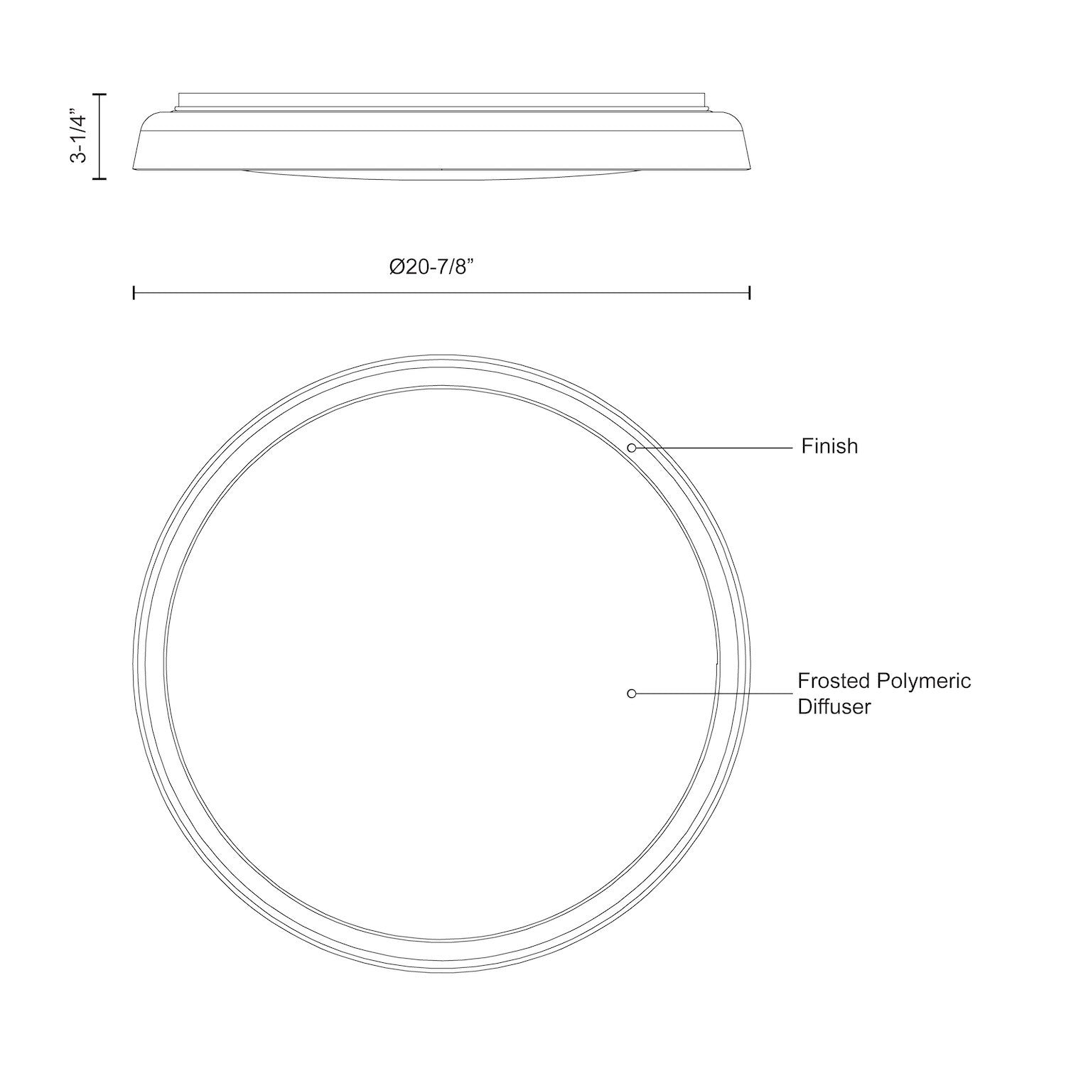 Hampton 21-in Clear LED Flush Mount