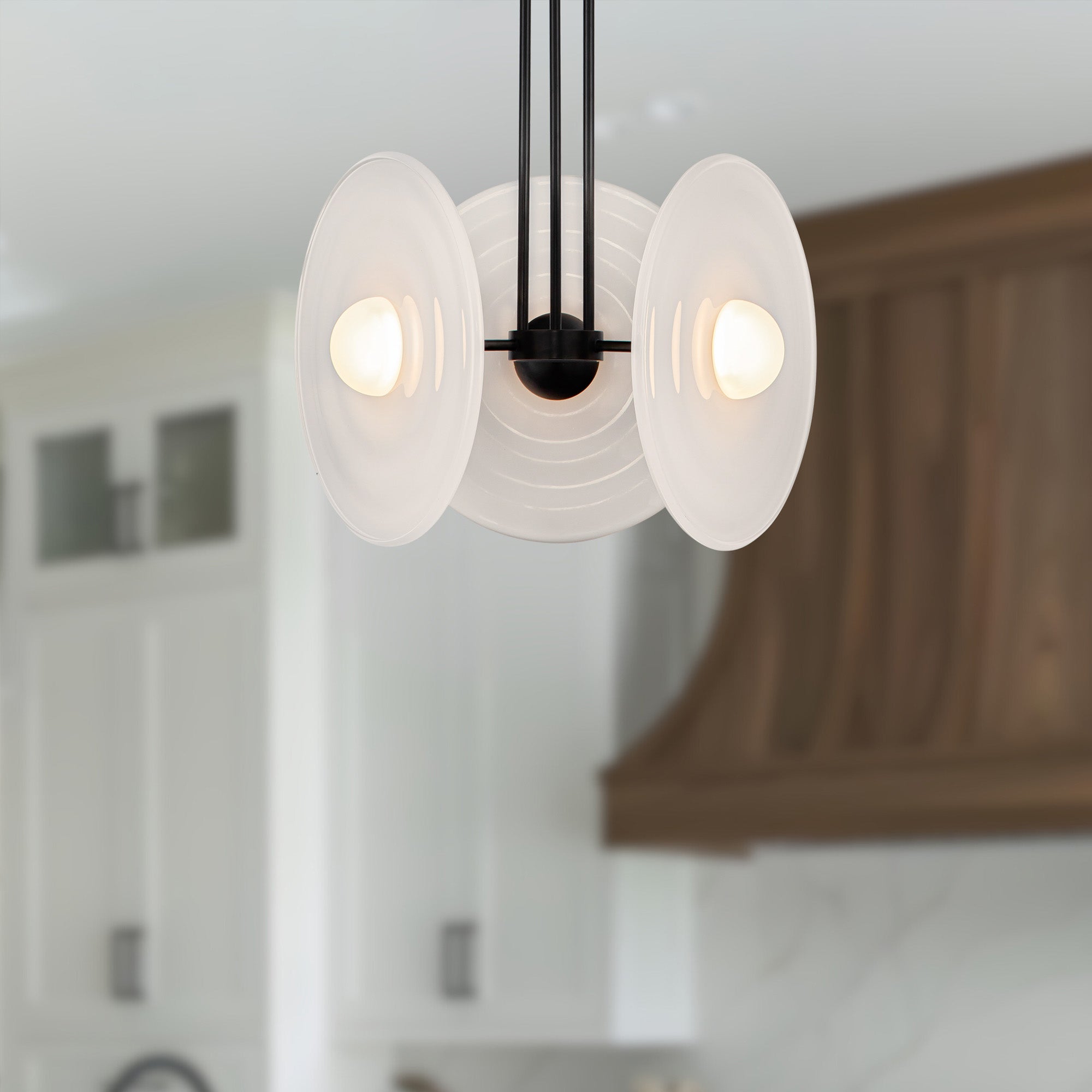 Harbour 18-in Urban Bronze/Glossy Opal LED Pendant
