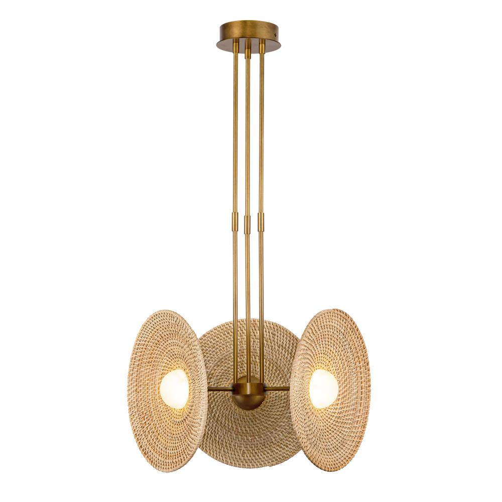 Alora Lighting HARBOUR PD350318VBWO Pendant - Vintage Brass Woven