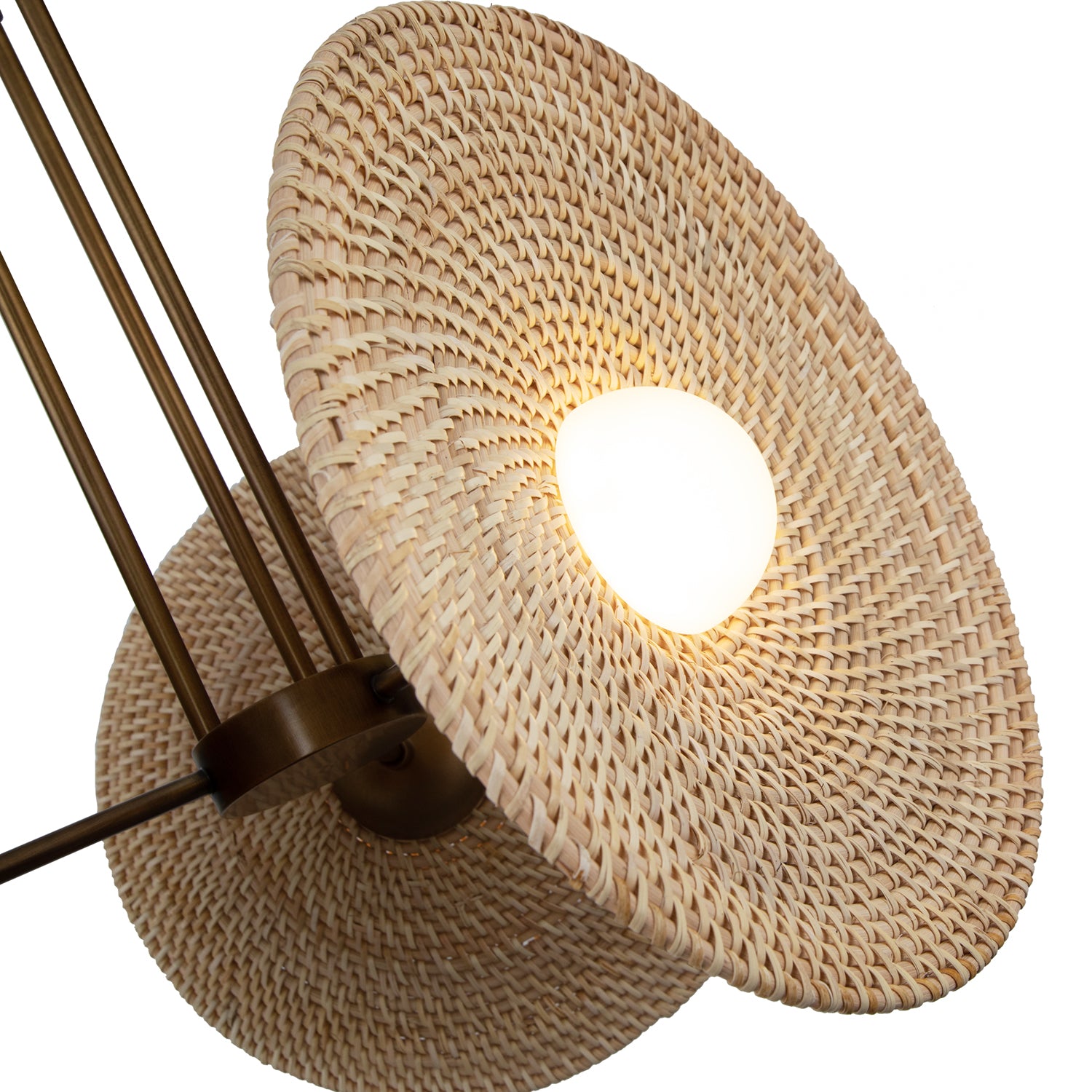 Harbour 18-in Vintage Brass/Woven LED Pendant