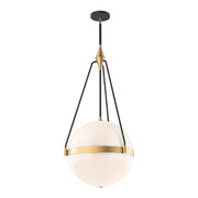 Harmony 18-in Brushed Gold/Glossy Opal Glass 4 Lights Pendant