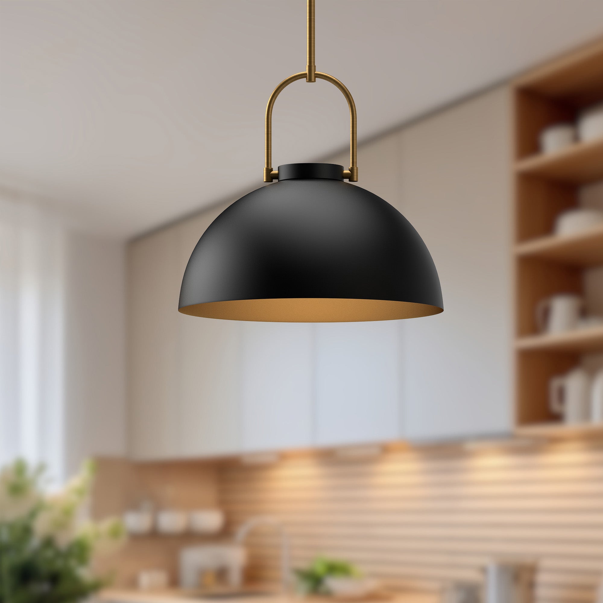 Harper 16-in Matte Black 1 Light Pendant