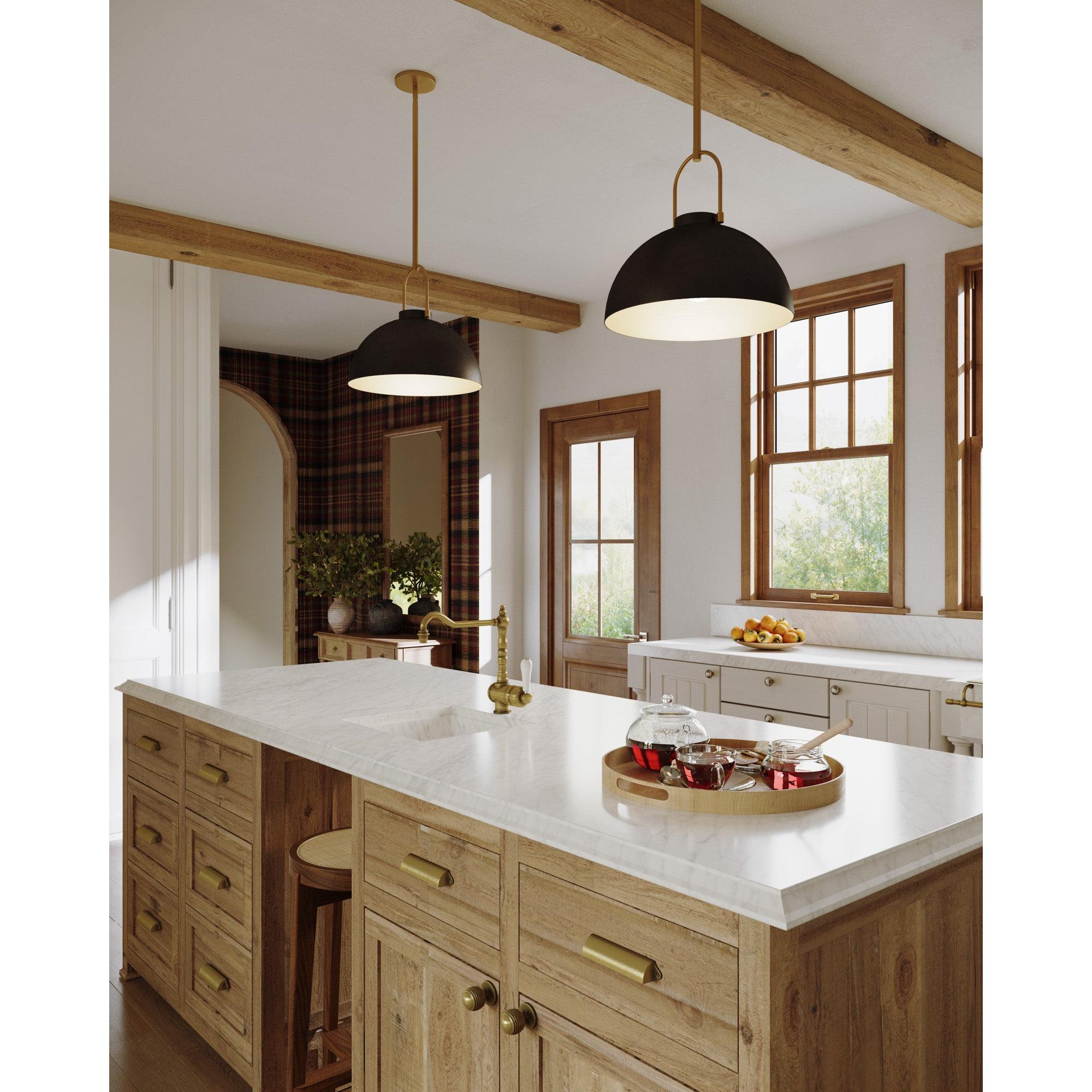 Harper 16-in Matte Black 1 Light Pendant