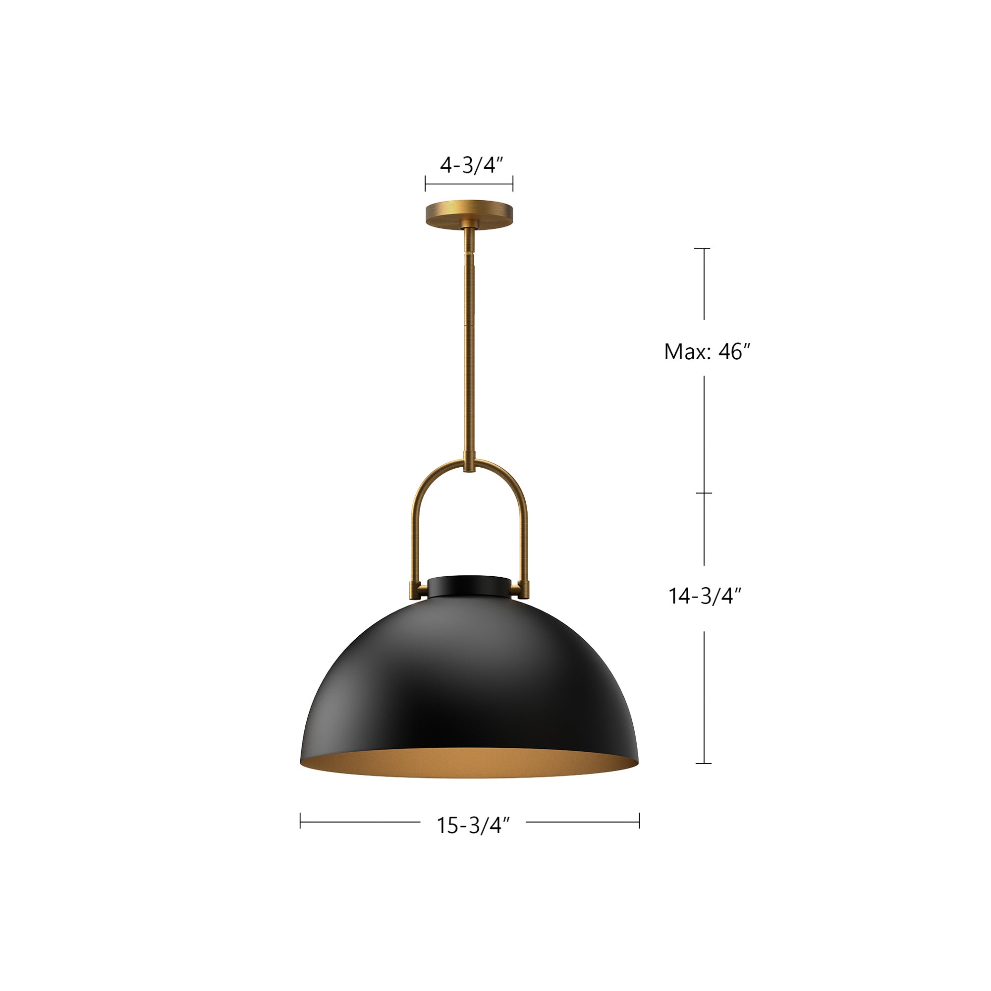 Harper 16-in Steel Shade 1 Light Pendant