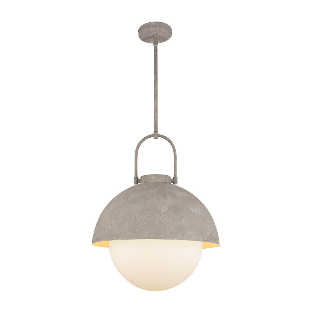 ALORA MOOD Lighting Harper 16-in Pendant, 1 Light, Steel Shade/Opal Matte Glass